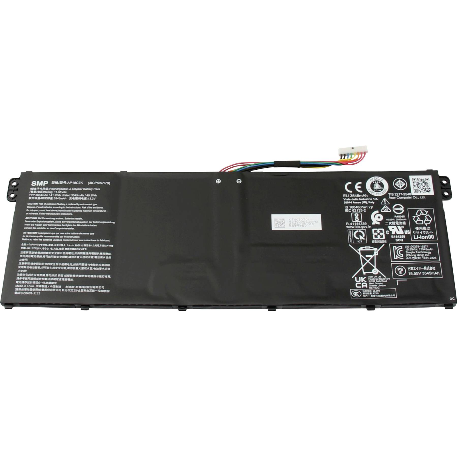 Acer Battery 40.9Wh for ASPIRE A317-54 Li-polymer 11.55V 3634mAh 40.9Wh