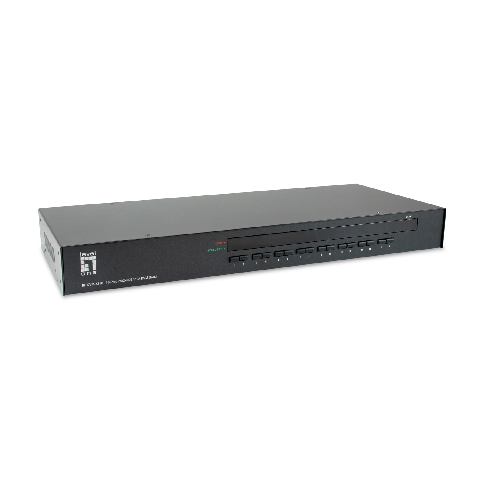 LevelOne KVM-3216 16-Port PS 2-USB VGA KVM Switch