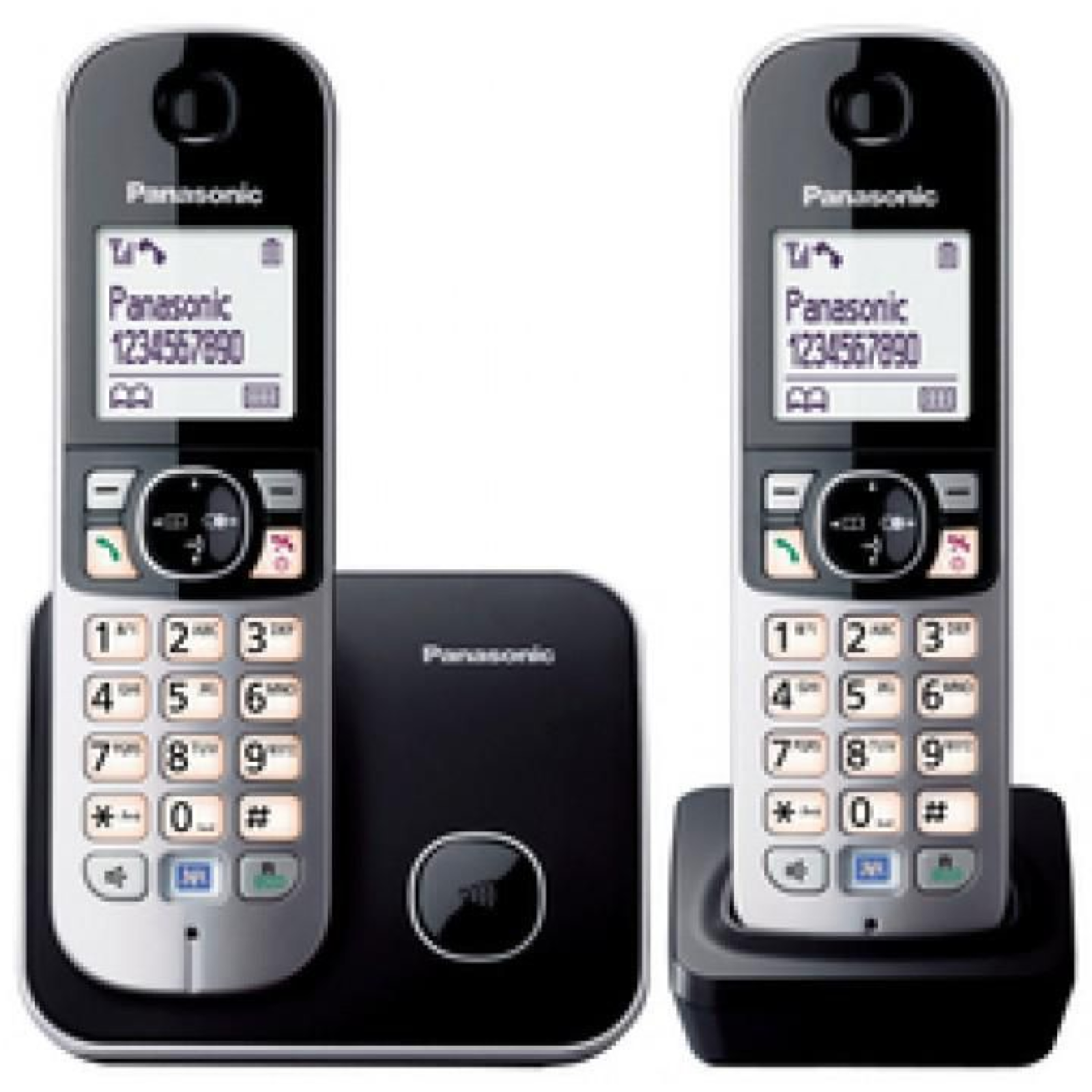Panasonic KX-TG6812GB DECT Telephone 120 Entries Caller Identification Black