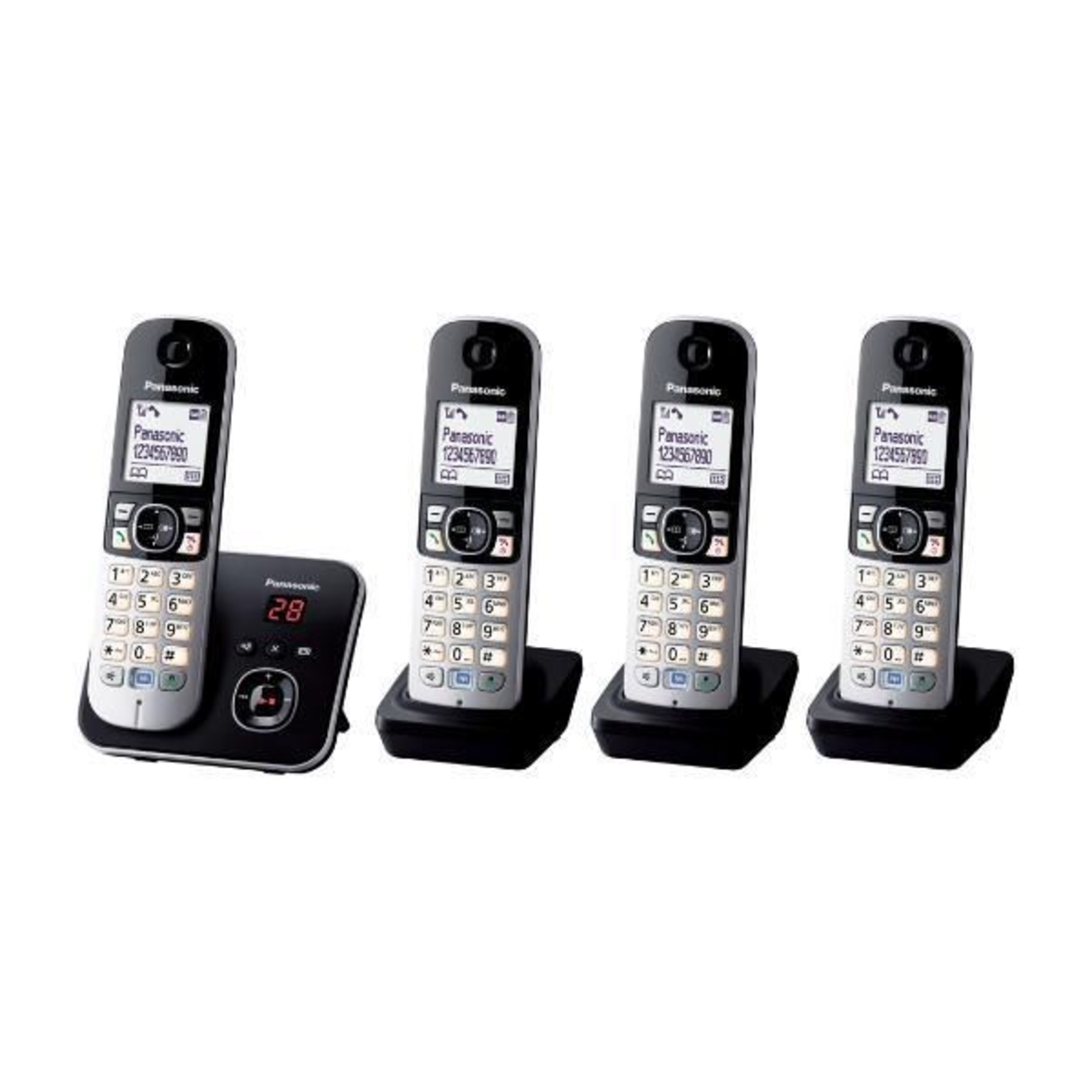 Panasonic KX-TG6824GB DECT Telephone 120 Entries Caller Identification Black Silver