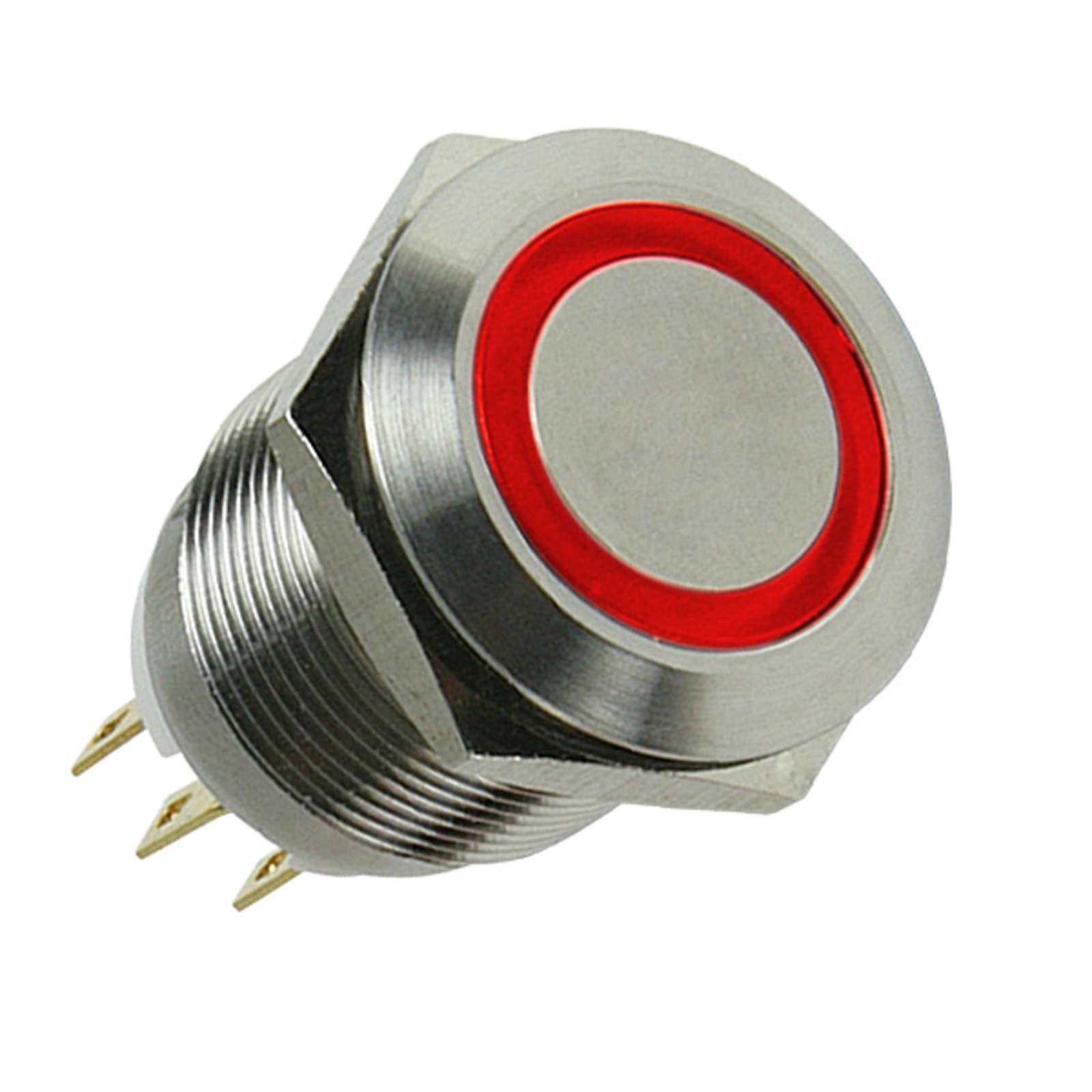Lamptron Vandalism Switch 19mm Silverline Red