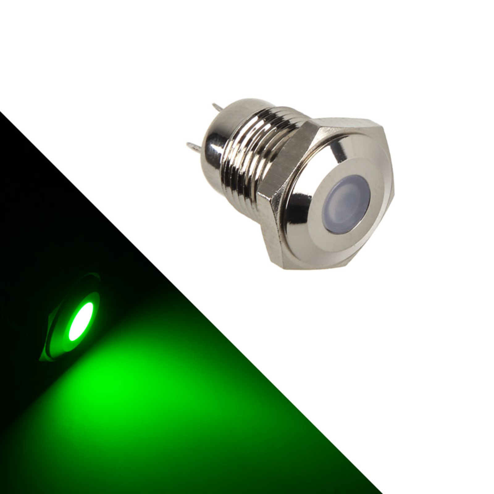 Lamptron Vandal-proof LED Green Silver Socket
