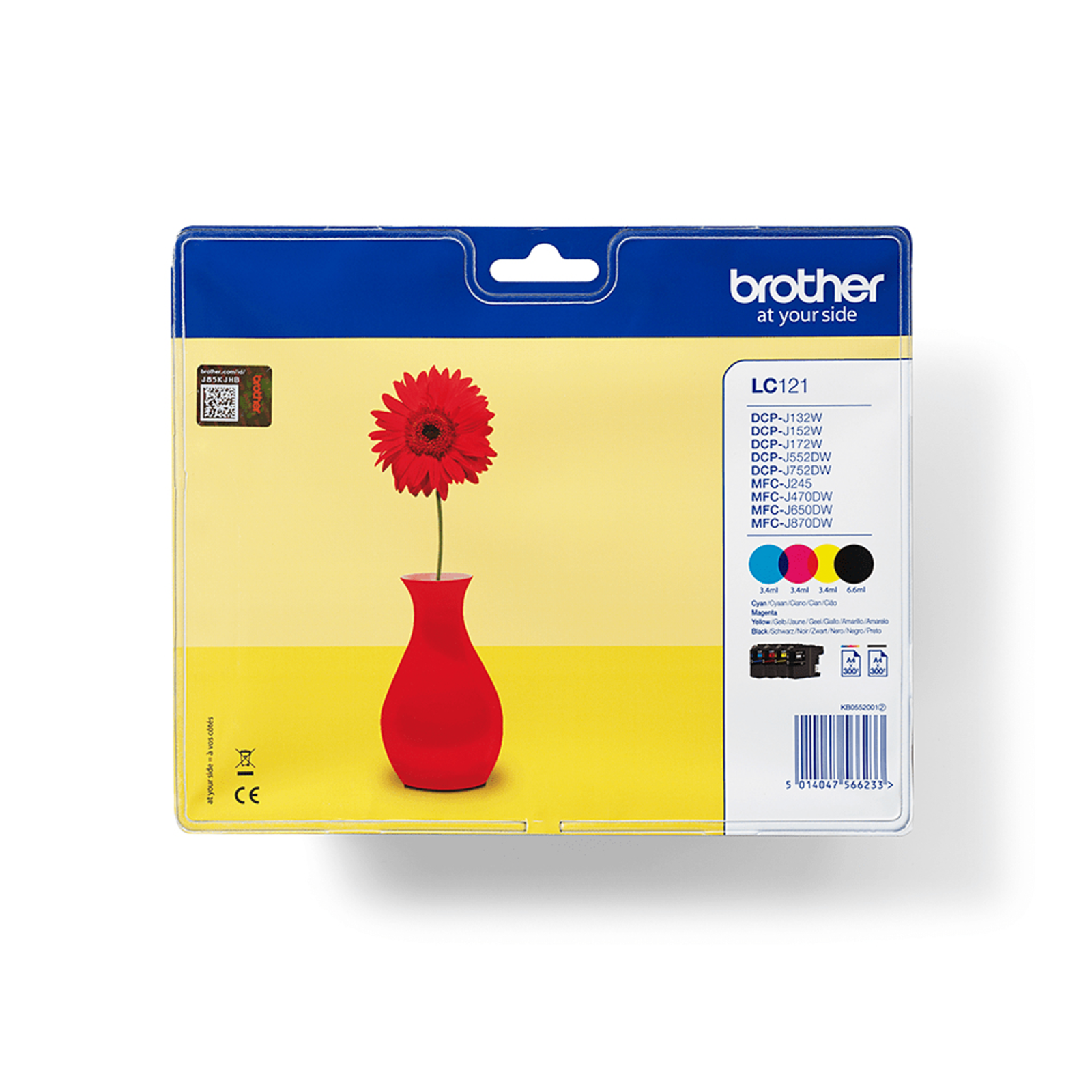 BredHER Ink Set LC-121c/m/y/bk Blister Color Ink Set