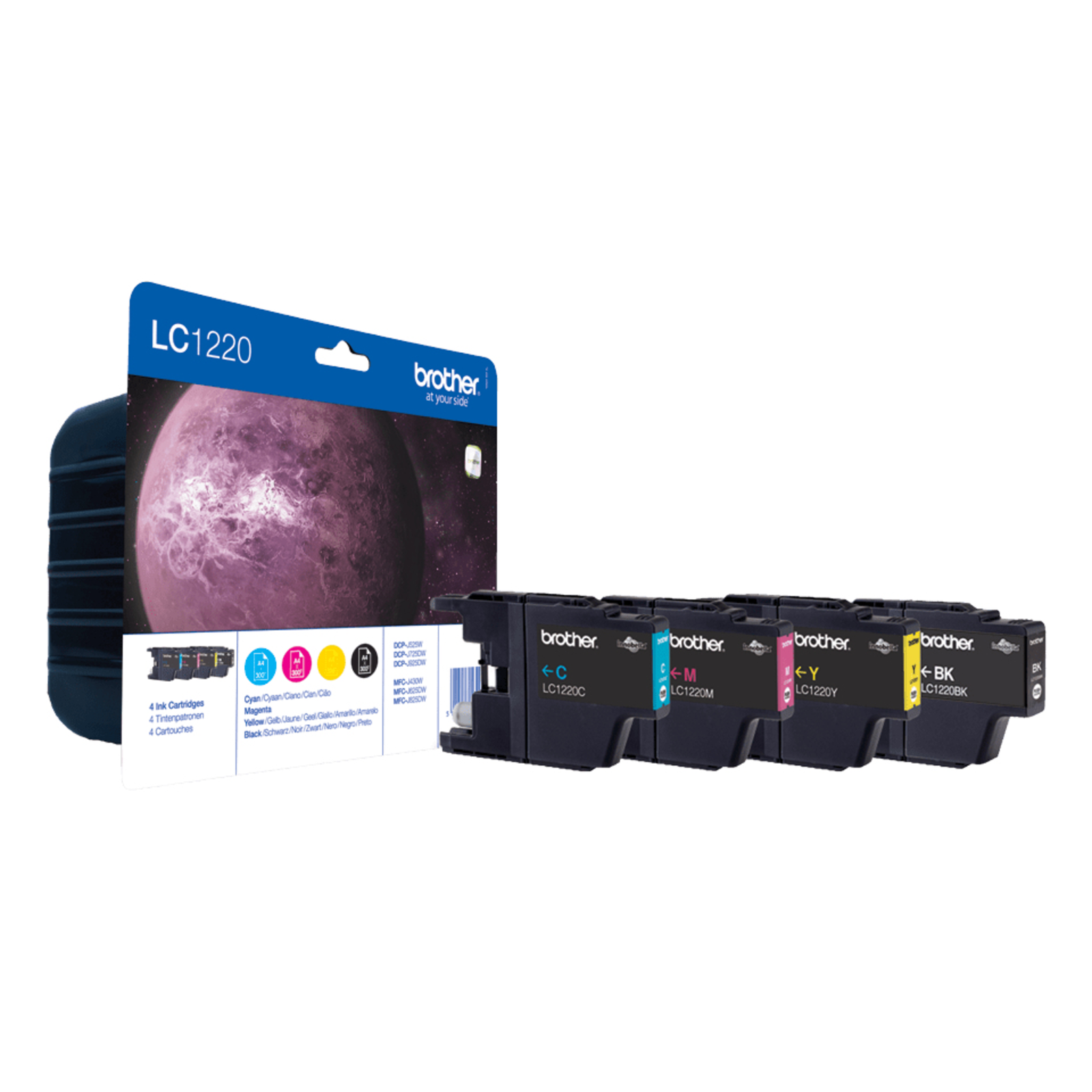 BredHER LC-1220 BLACK AND TRICOLOR INK CARTRIDGE STANDARD CAPACITY 4 X 300 PAGES 1-PACK BLISTER