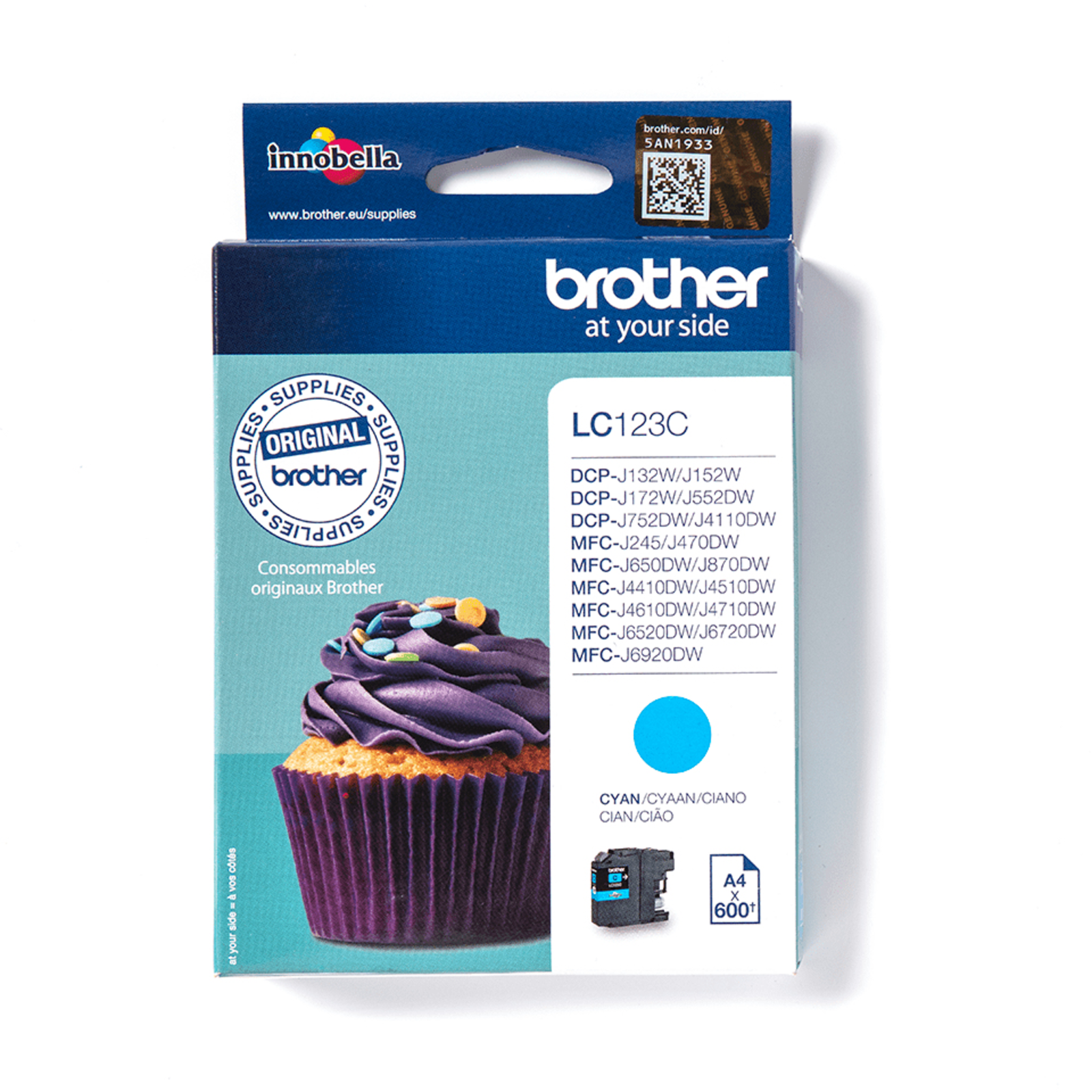 Bredher LC 123C cyan 600 Pages Ink
