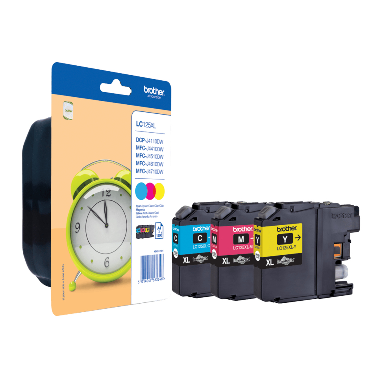 BredHER LC-125XL HIGH-CAPACITY cyan magenta AND YELLOW INK CARTRIDGE 1-PACK BLISTER without ALARM