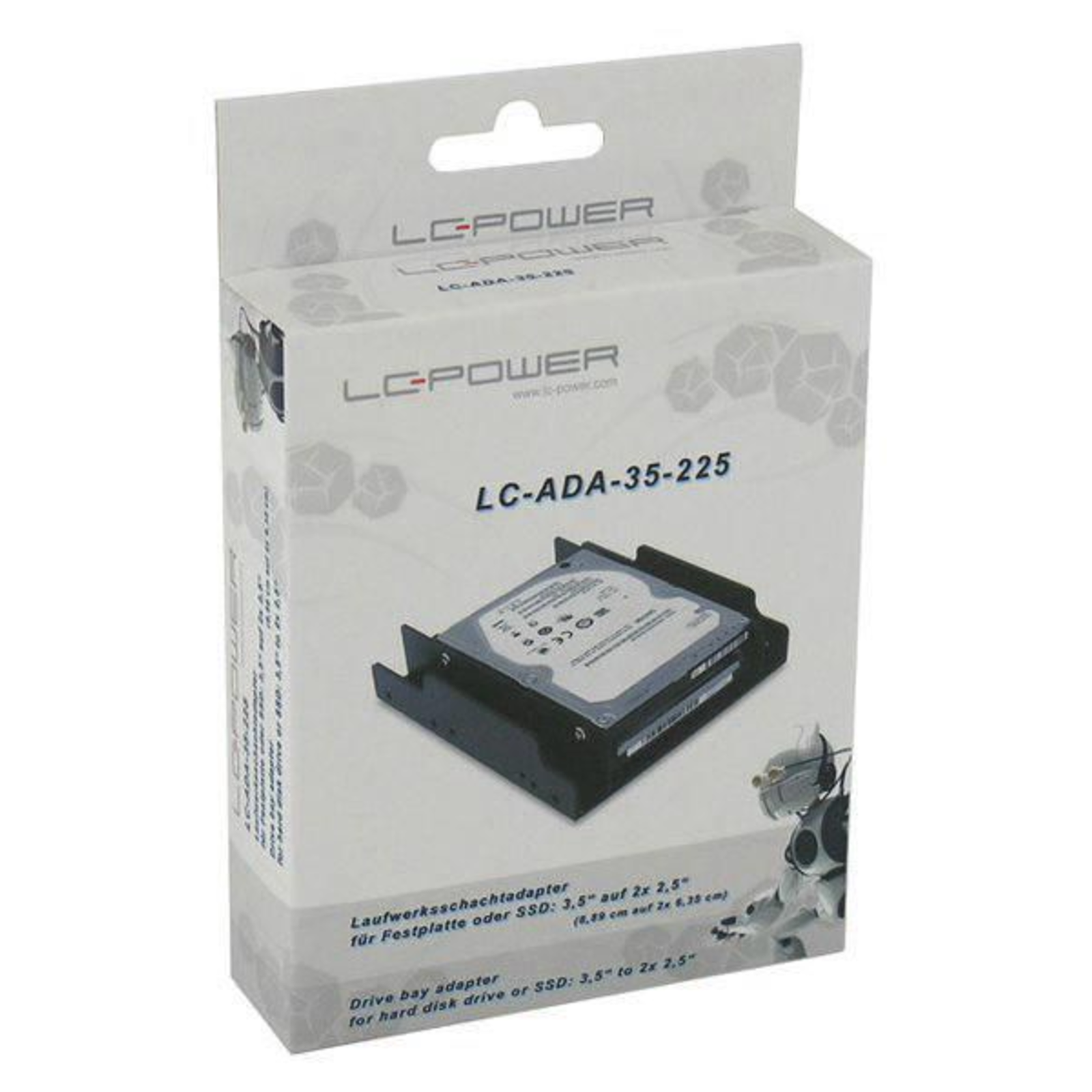 LC-Power LC-ADA-35-225 Drive Bay Adapter 3.5inch to 2.5inch (8.9 Cm to 6.4 Cm)