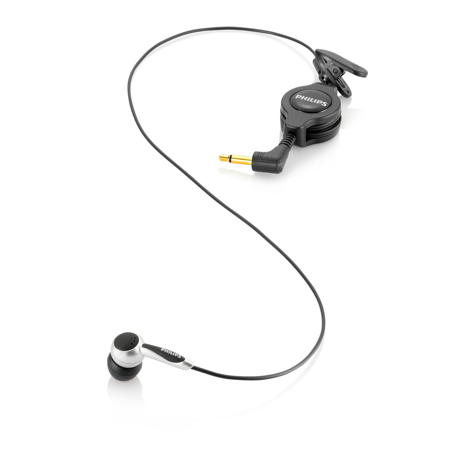Philips Microphone for Answering Calls Wired Call Music Headphones Black Silver