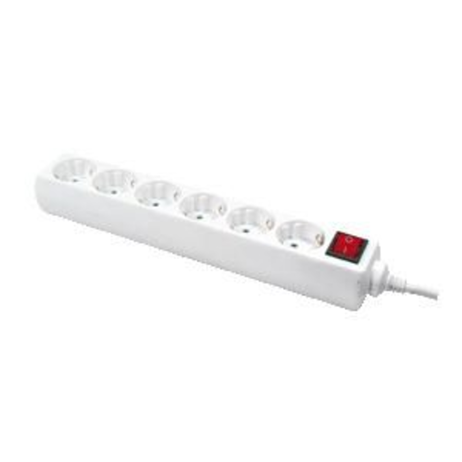 LogiLink LPS202 Power Strip with Switch White Safety Contact 1 Pc.