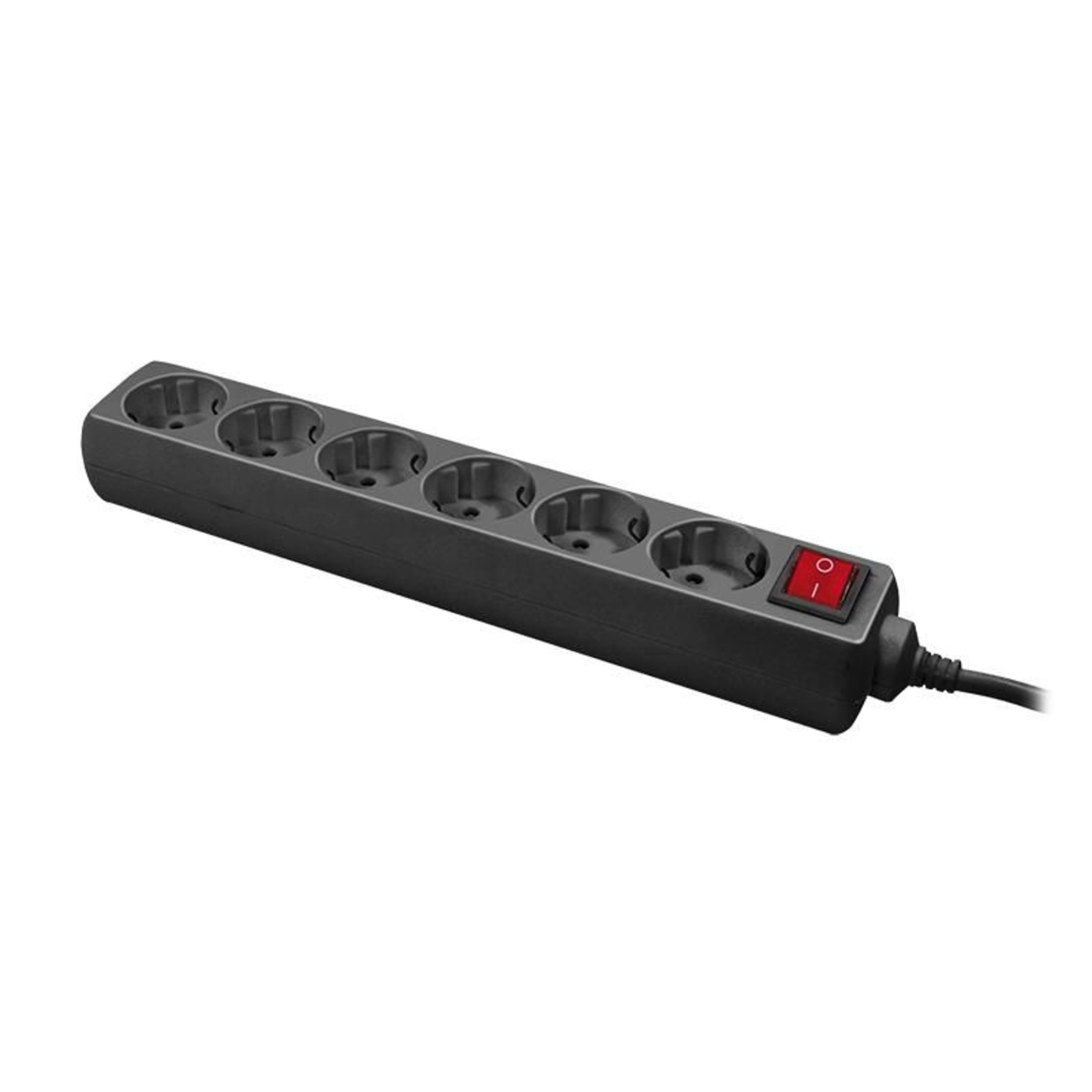 LogiLink LPS202B Power Strip with Switch Black Safety Contact 1 Pc.