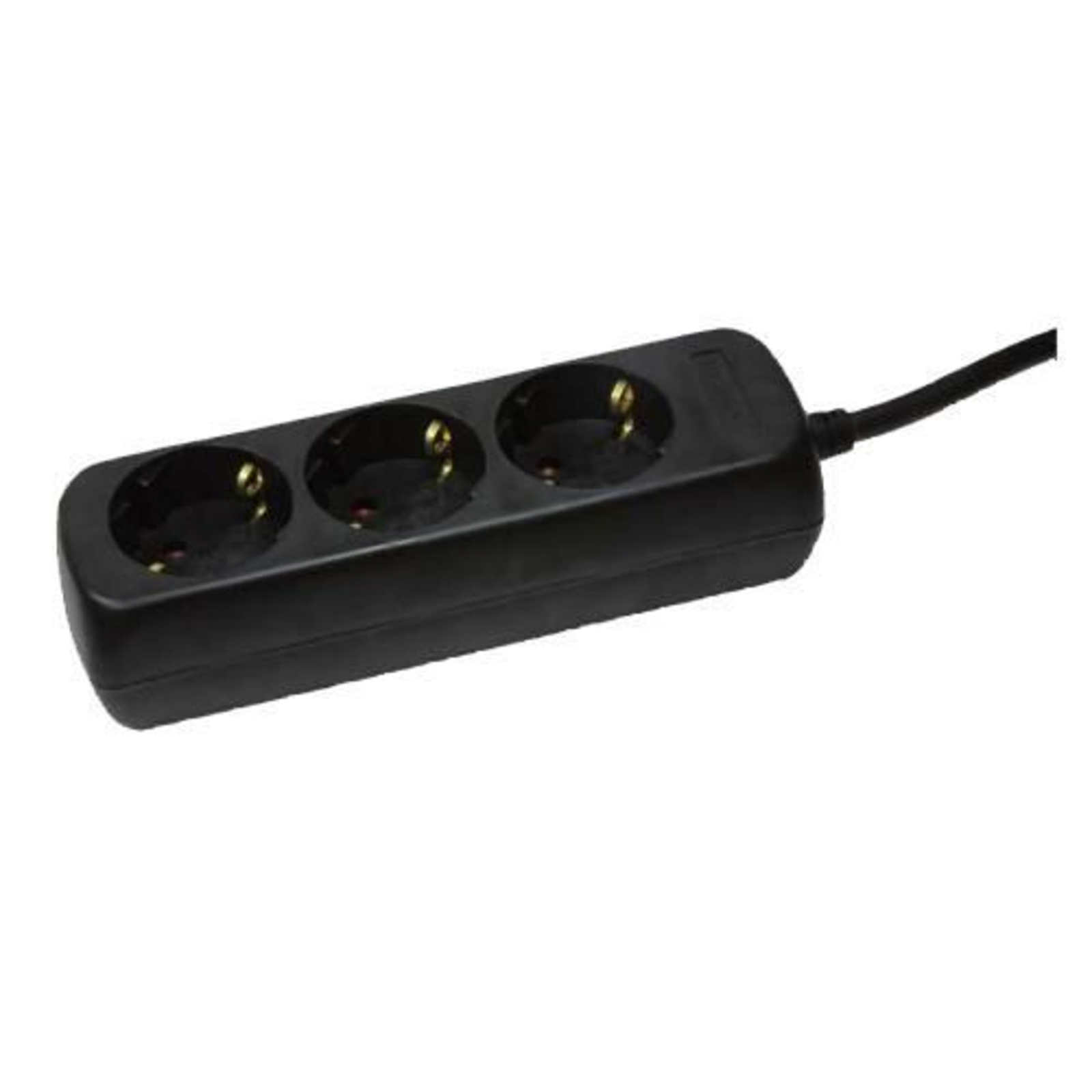 LogiLink 3-way Power Strip 3 X SCHUKO Socket CEE 7/3 1.5 M Power Cord Black