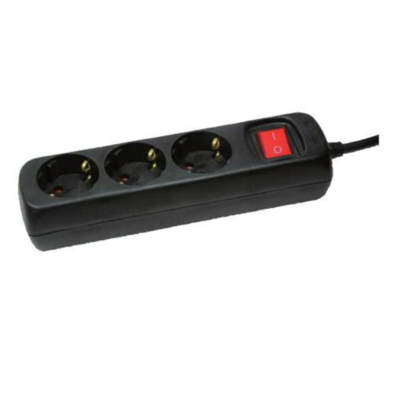 LogiLink LPS206B Power Strip with Switch Black Safety Contact 1 Pc.