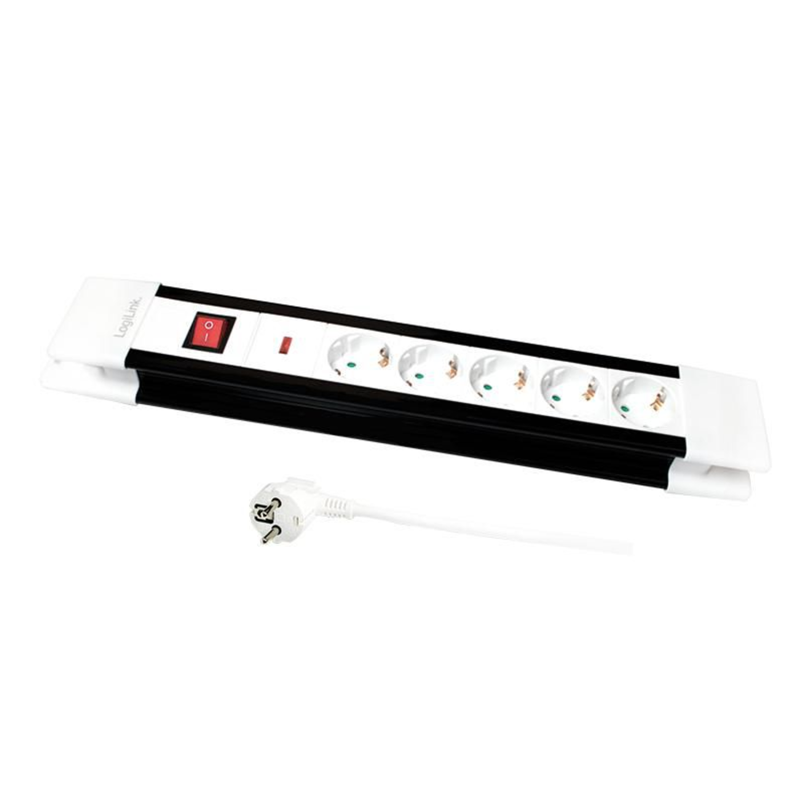 LogiLink 5-socket Power Strip with On/off Switch White