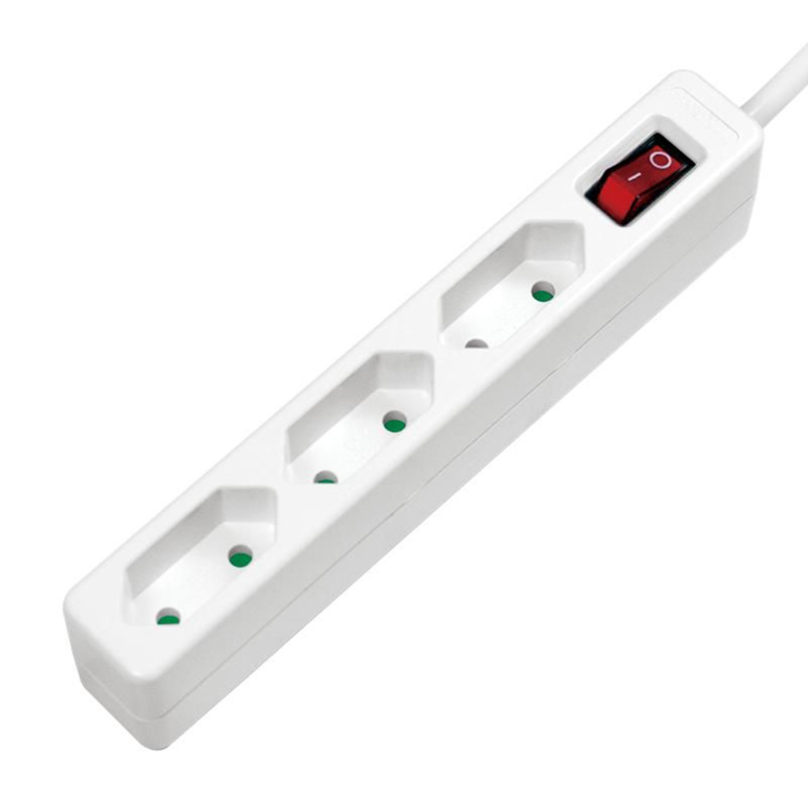 LogiLink LPS230 Power Strip with Switch Triple White Contoured Plug 1 Pc.