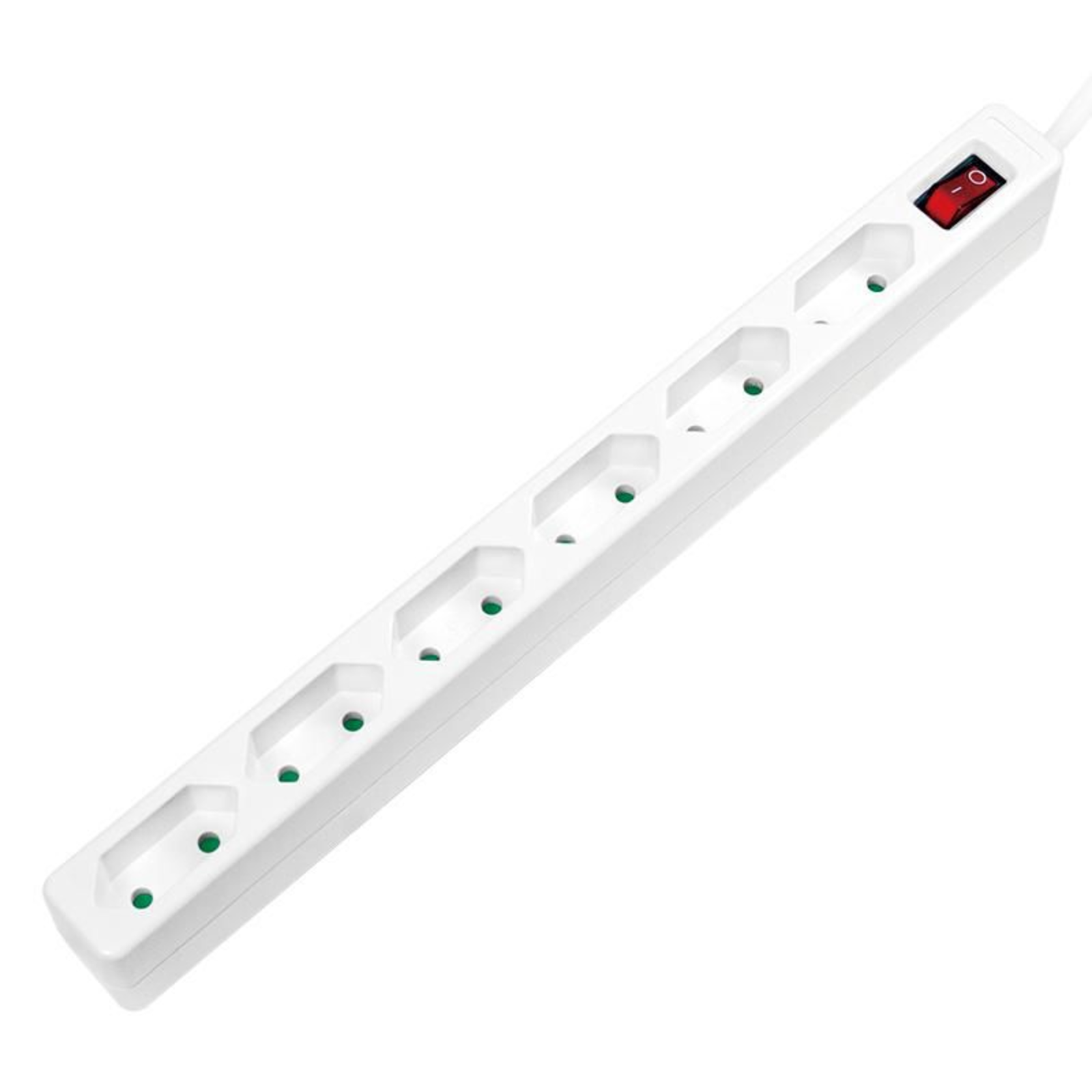 LogiLink LPS232 6-way Power Strip with Switch White Safety Plug 1 Pc.