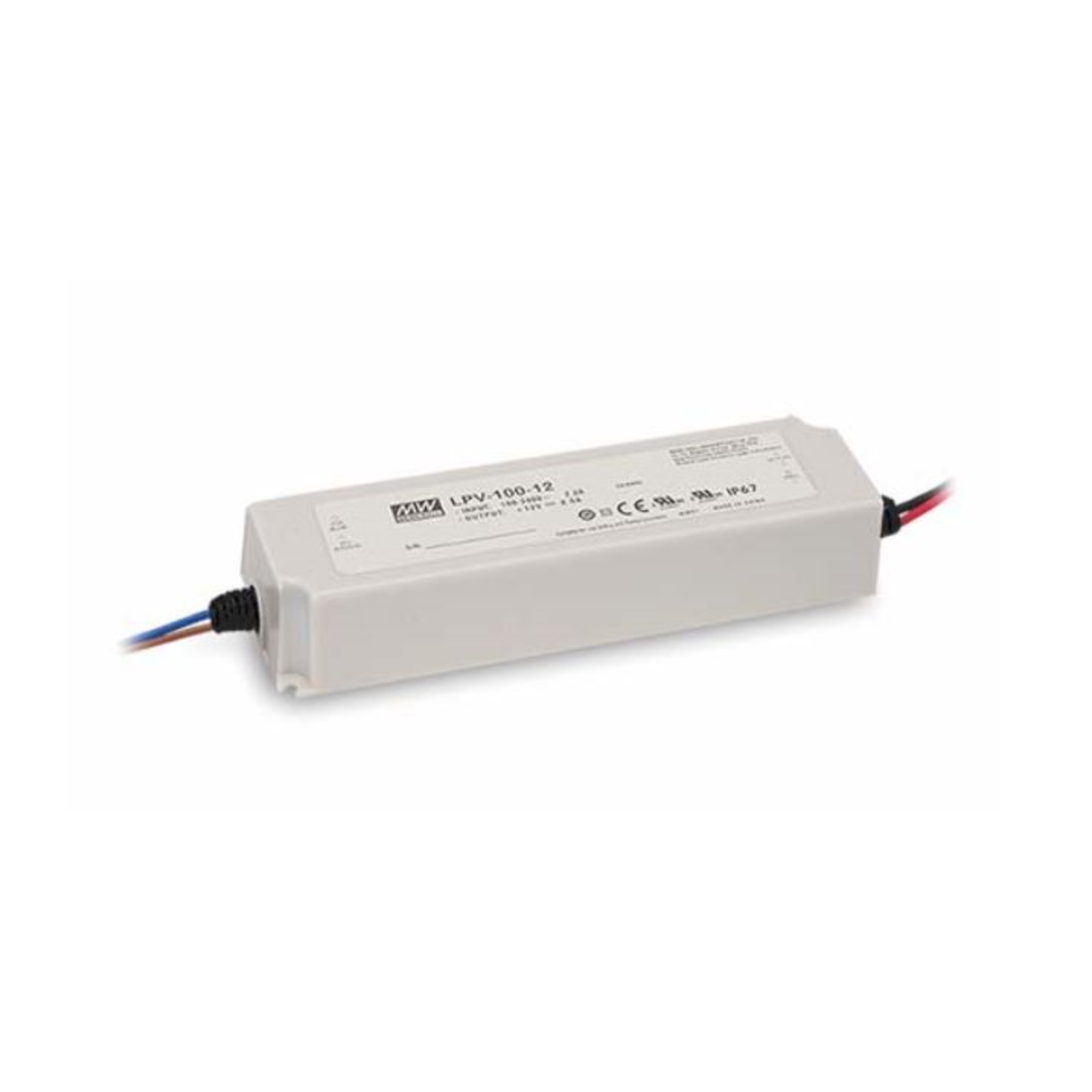 Mean Well LPV-100-12 White 90 264 V 47 63 Hz 190mm 37mm 52mm