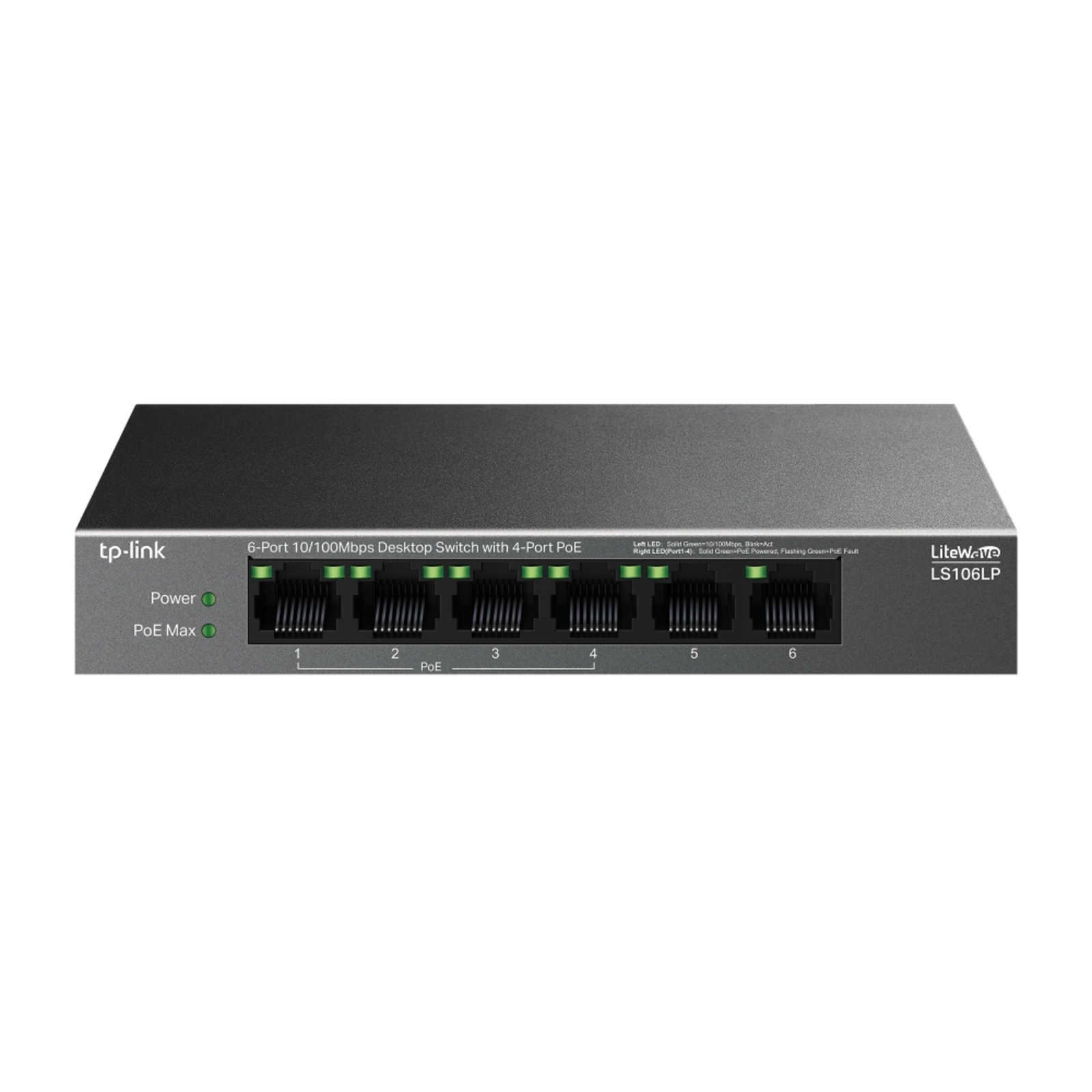 TP-Link LiteWave Network Switch Unmanaged Fast Ethernet 10100 Power over PoE Black