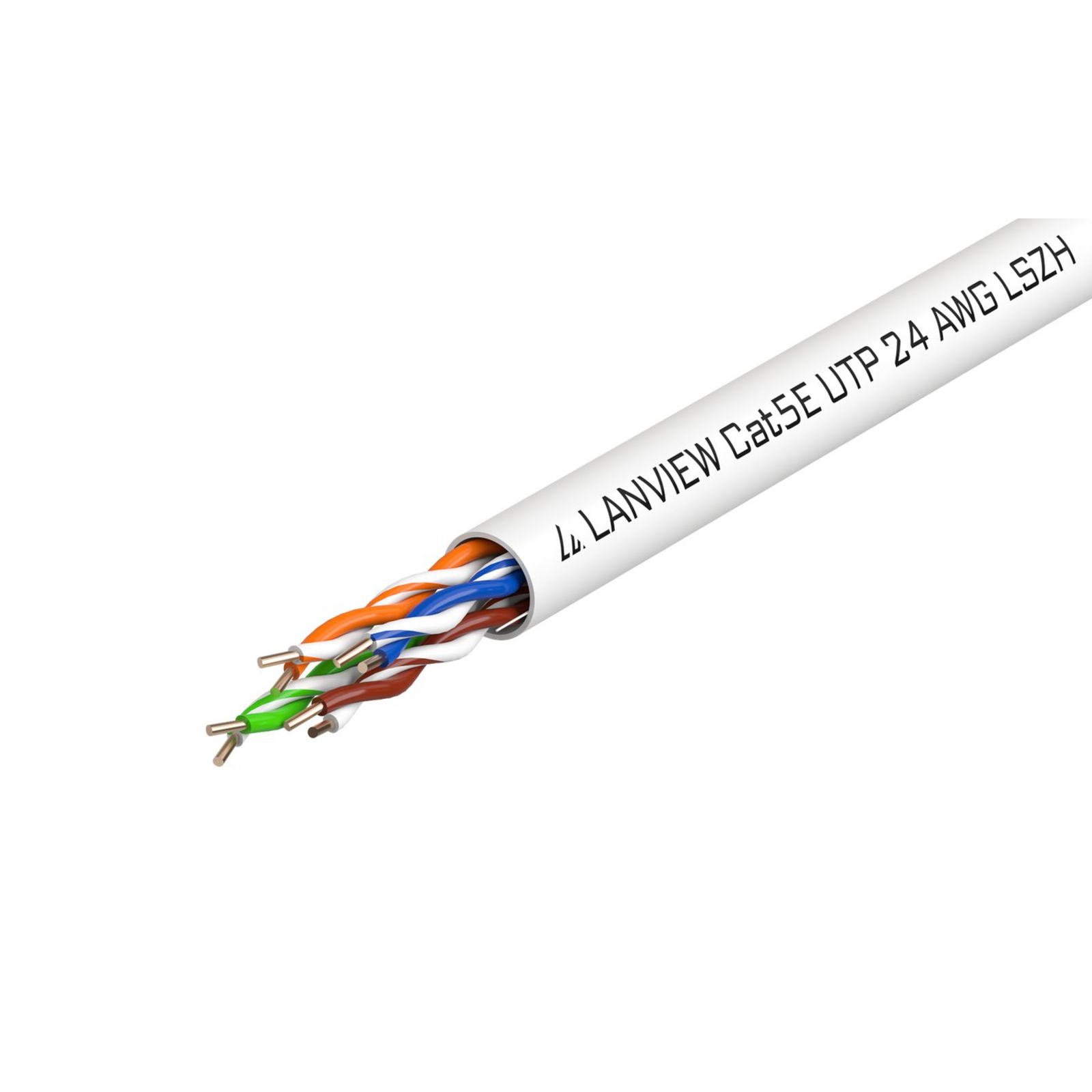 LANVIEW Cat5e U-UTP Network Cable 4x2xAWG24 LSZH White 305m