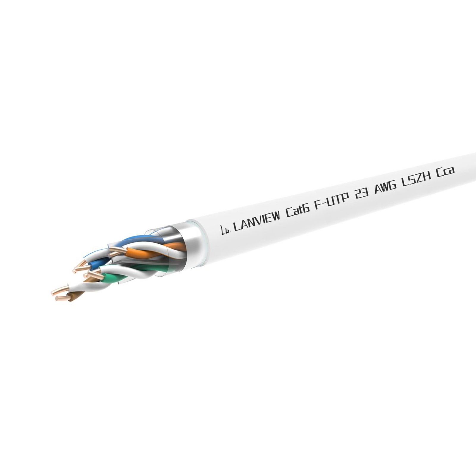 LANVIEW Cat6 F-UTP Network Cable 4x2xAWG23 LSZH White 305m
