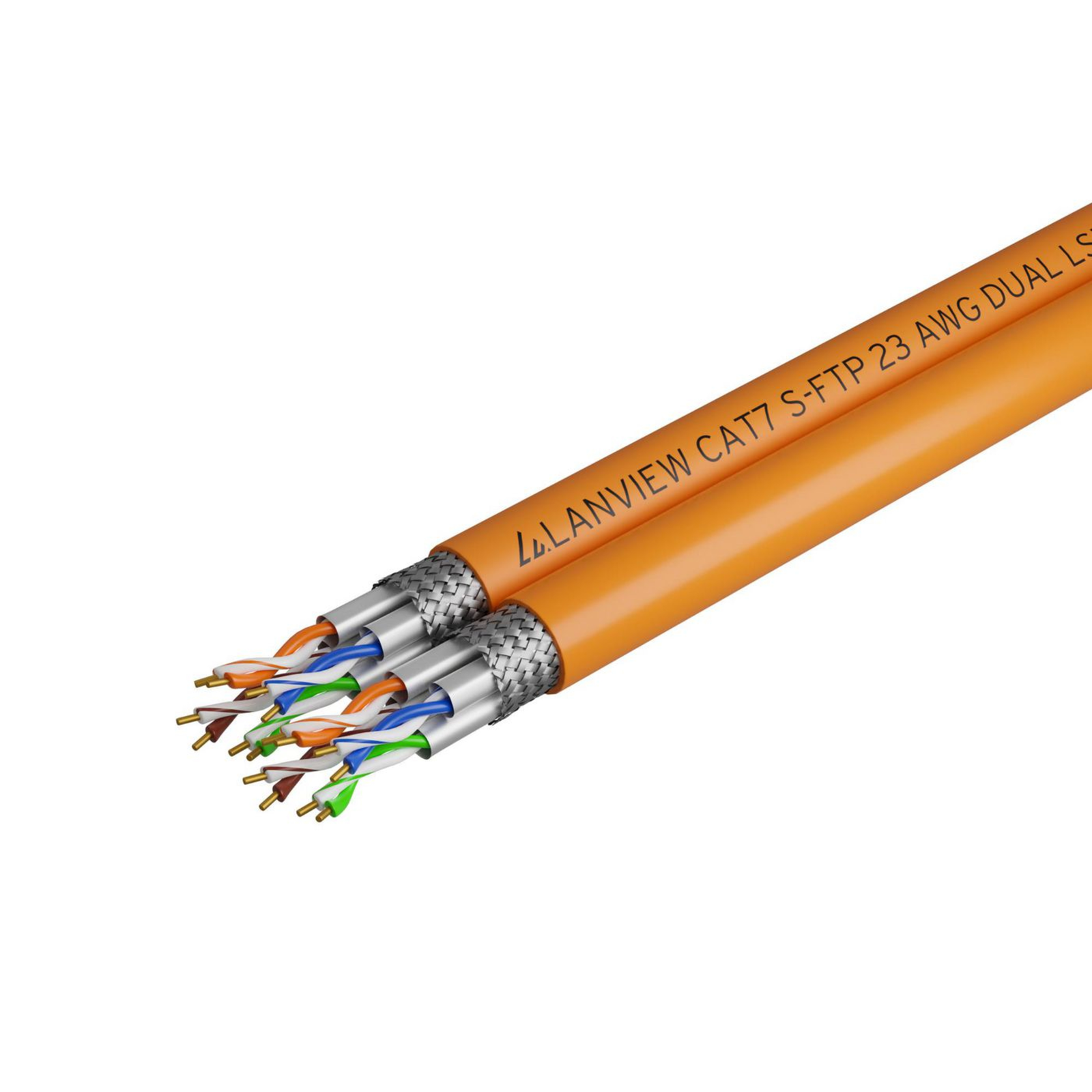 LANVIEW Cat7 S-FTP Network Cable Dual 2x(4x2xAWG23) LSZH orange