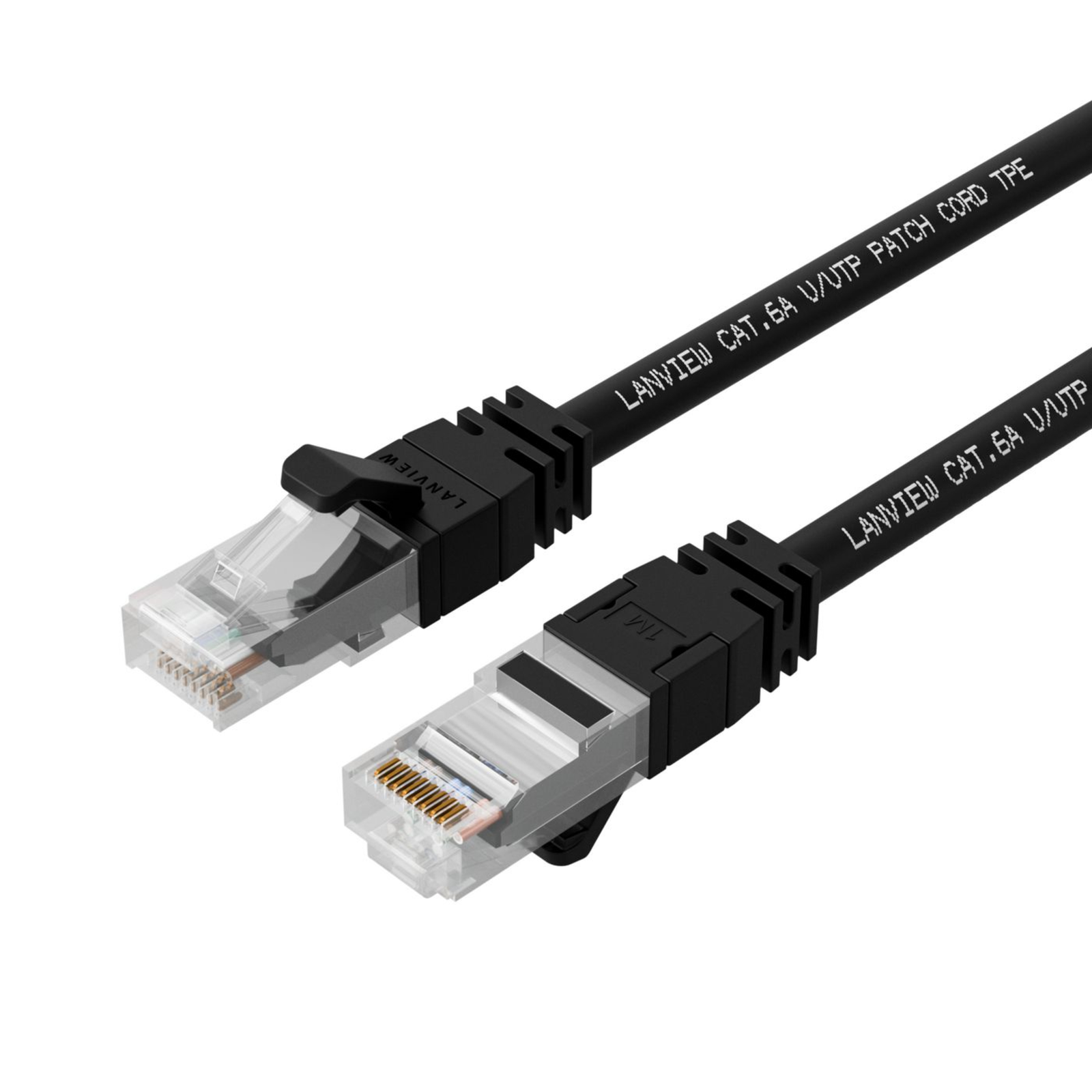 LANVIEW CAT6A UTP 1m Black LSZH HIGH-FLEX