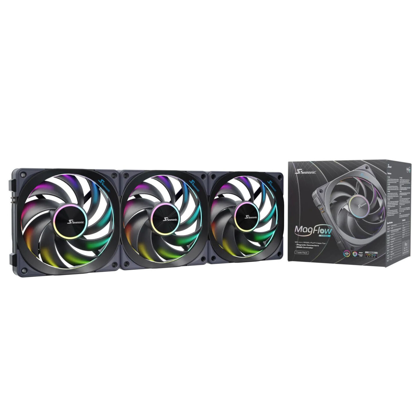 Seasonic Fan MagFlow 1225PWM ARGB 120x120x120 3-Fan Kit