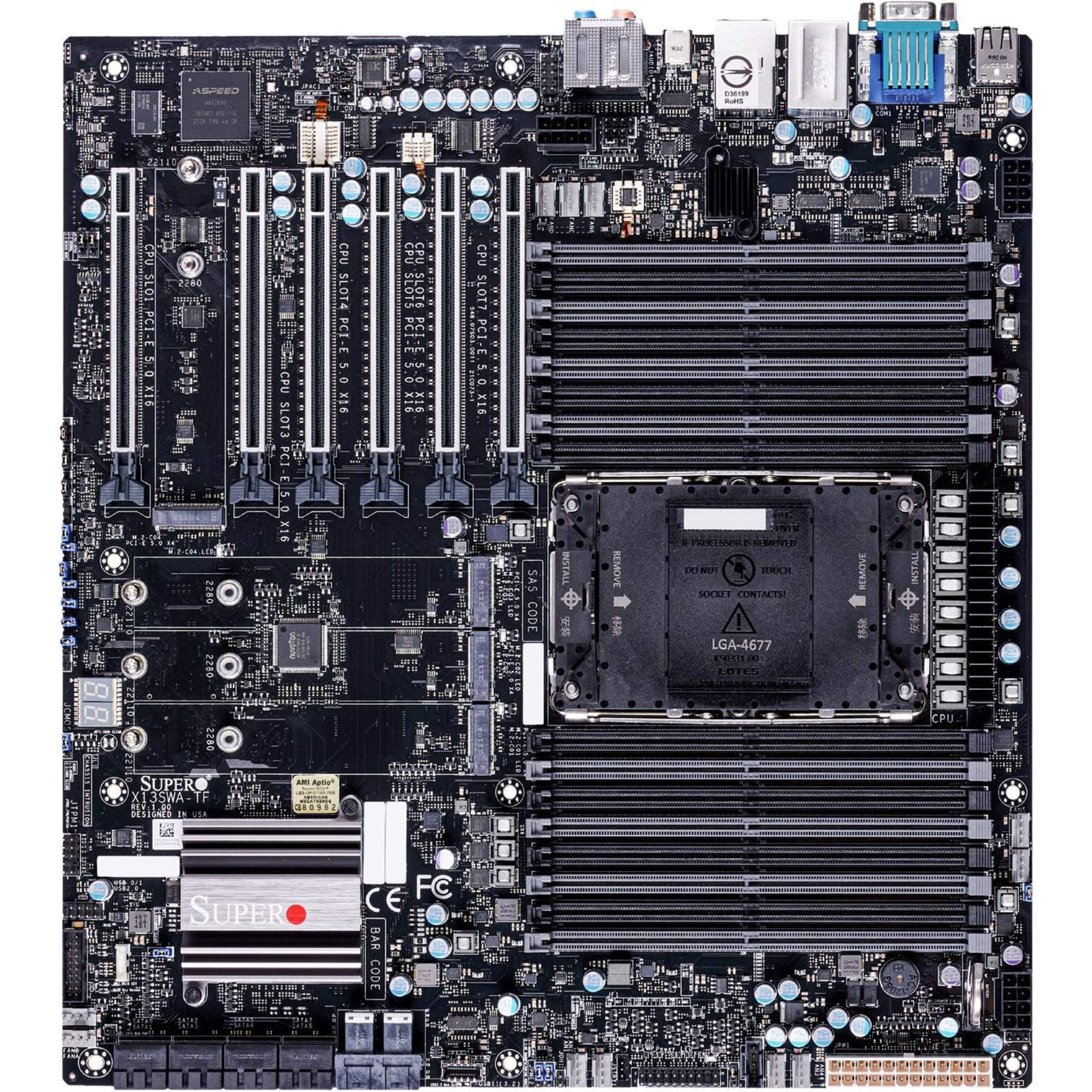 Supermicro X13SWA-TF Motherboard E-ATX LGA4677 Socket-E