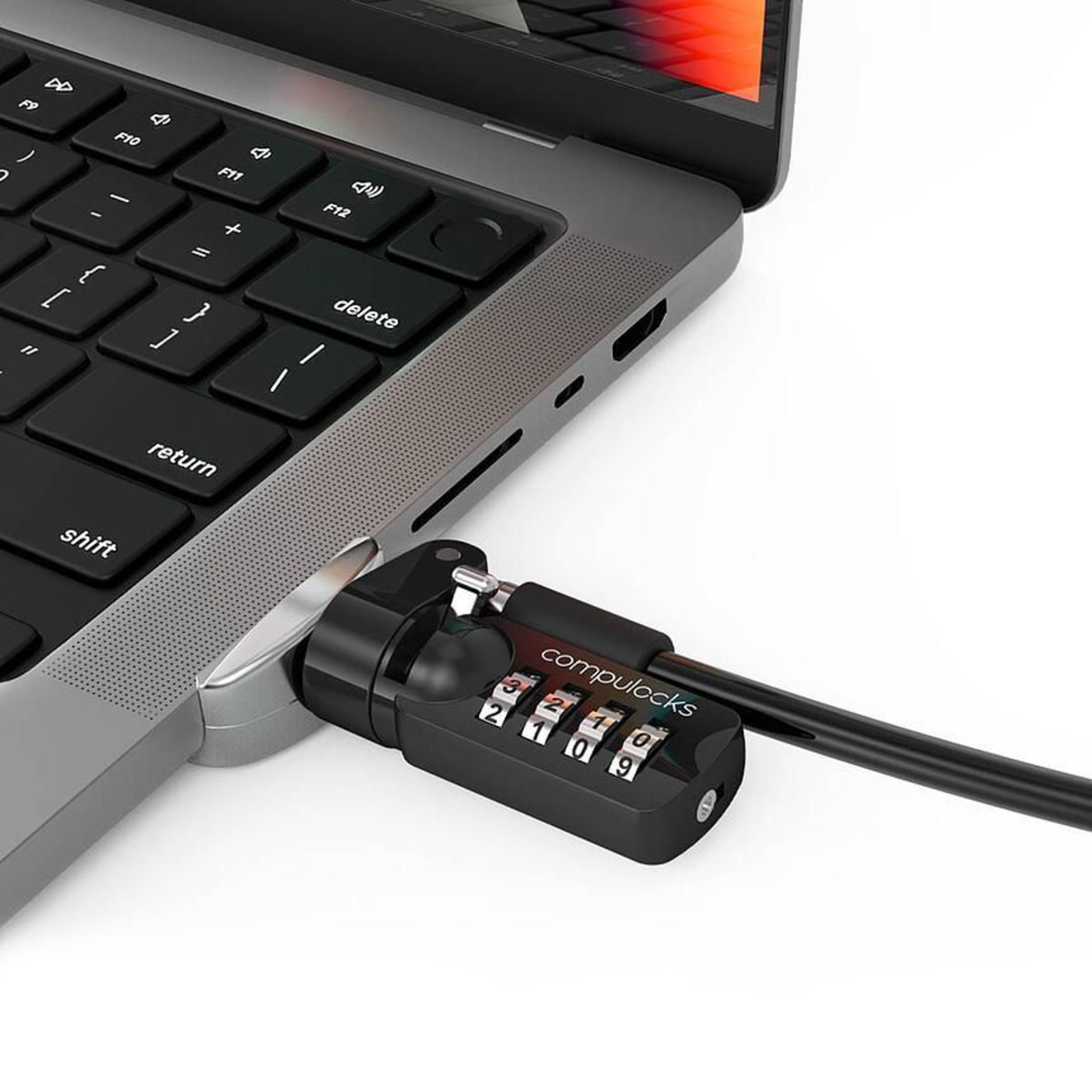 Compulocks MACBOOK PRO 14-INCH LEDGE LOCK Adapter +COMBINATION LOCK SILVER