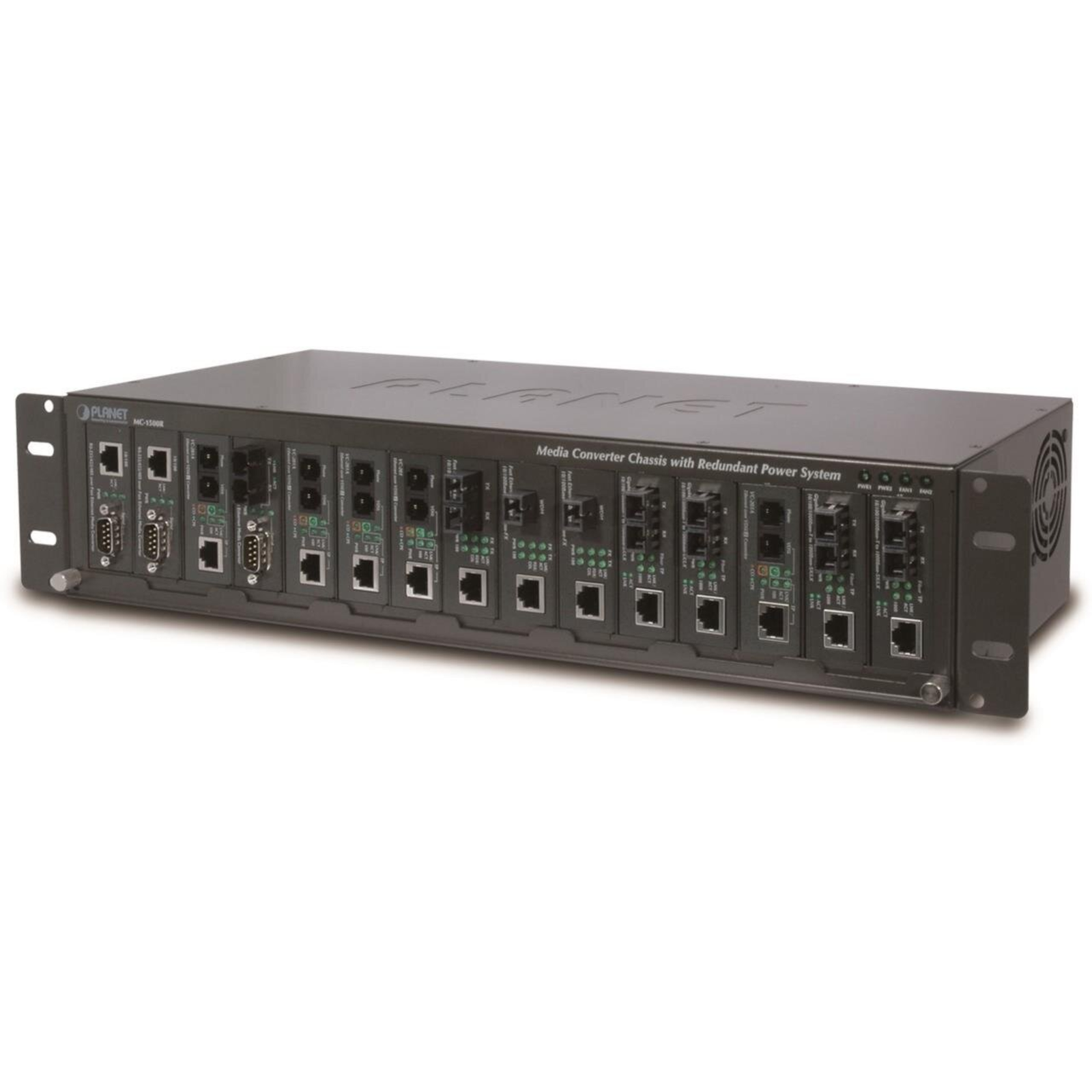 Planet 15-slot Media Converter Chassis 19 -2.5U Internal Power Supply 70W -230VAC Dual Possible