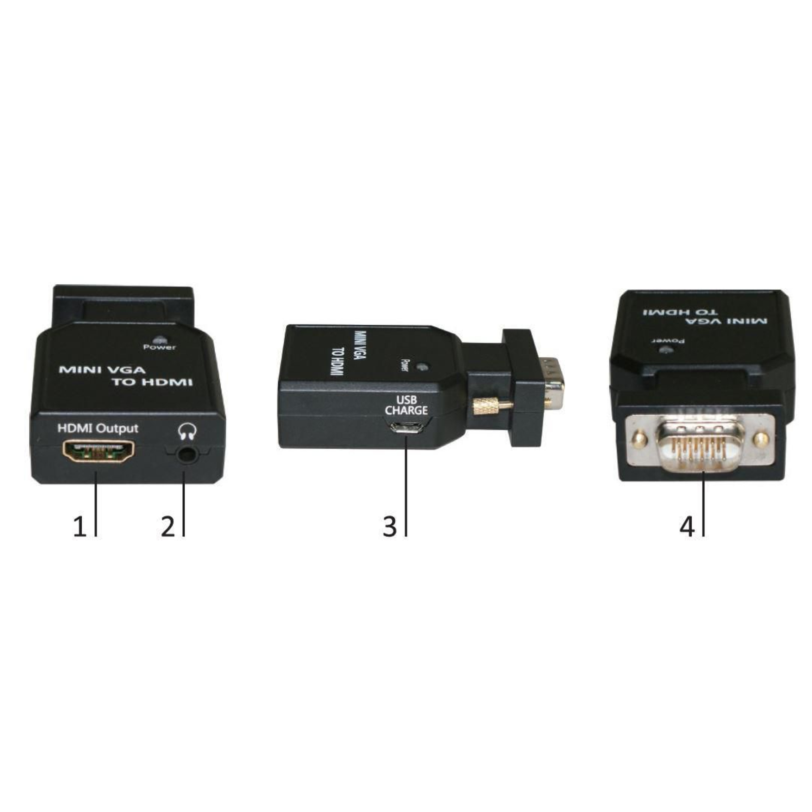 Micro Connect Mini VGA to HDMI Converter Mini VGA Housing
