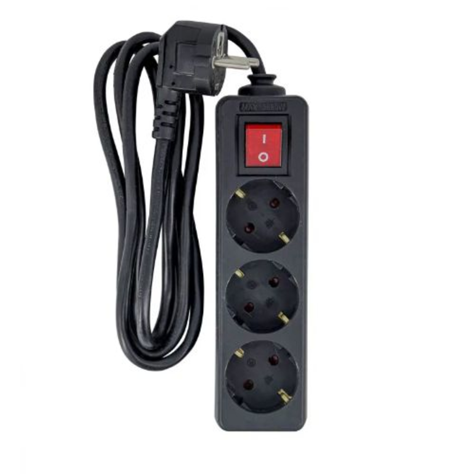 Micro Connect 3-way Schuko Power Strip On/off Switch 5M Black