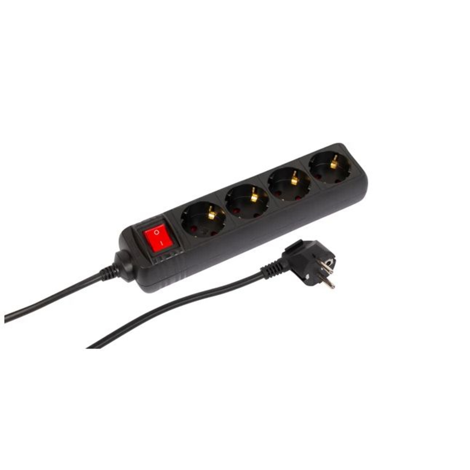 Micro Connect 4-way Schuko Socket On/off Switch 1.5M Black