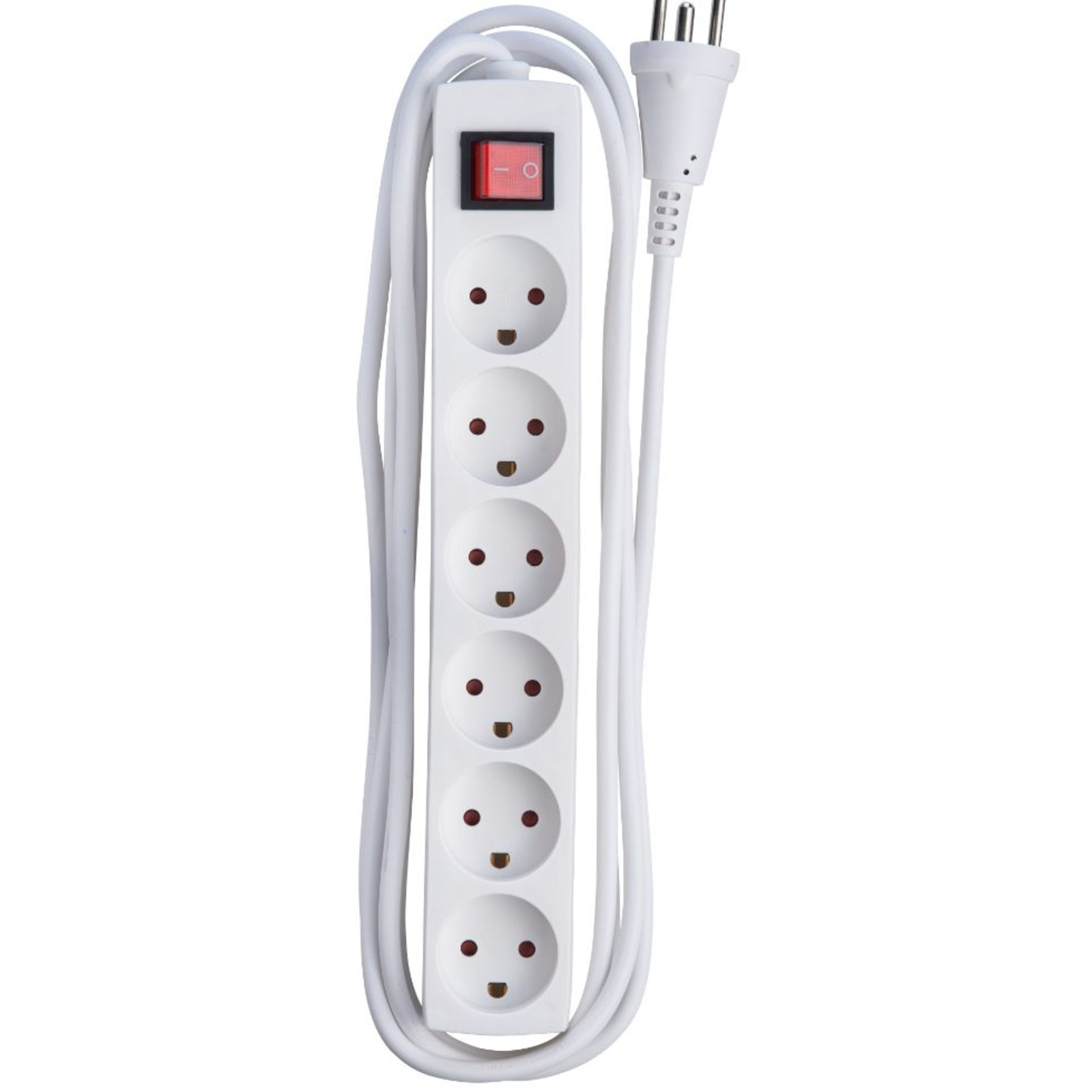 Micro Connect Power Strip 6 Outlets 3m White with ON/OF Switch And Child
