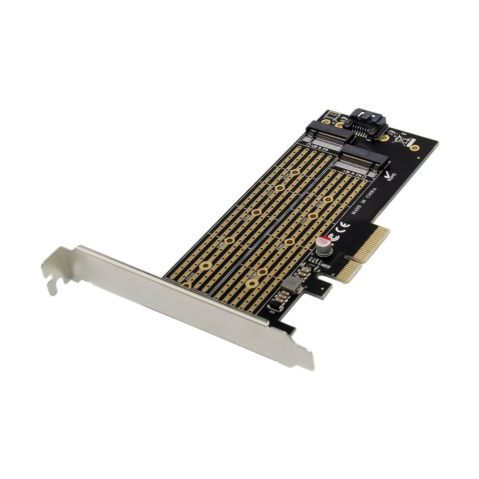 Micro Connect PCIe X4 M.2 Key NMVe SSD Adapt NGFF M Key B Dual Interface