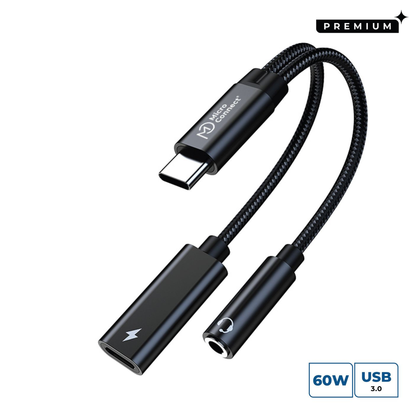 Microconnect MC-USBC-AUDIOCF video cable adapter 0.13 m Silver