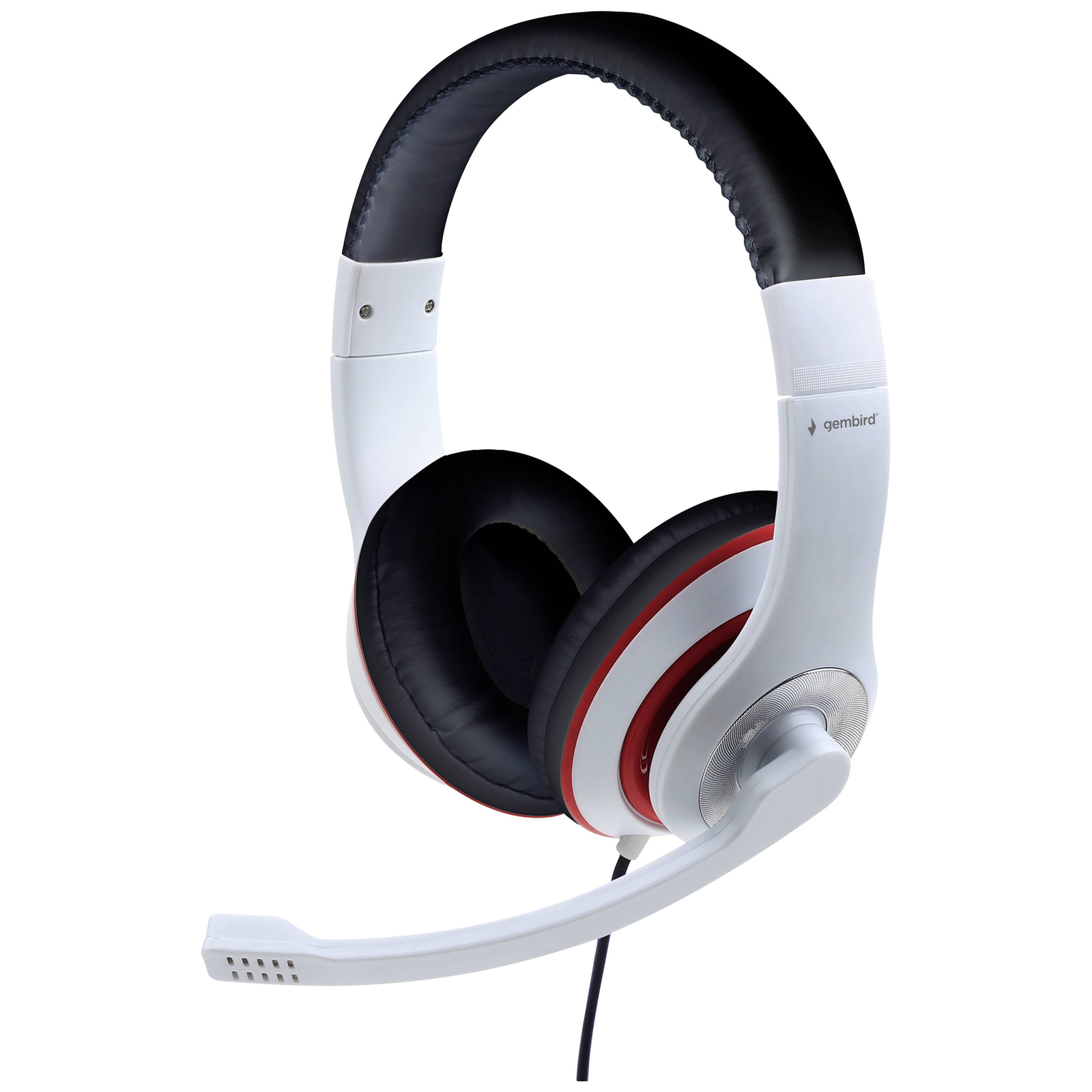 Gembird MHS-03-WTRDBK Headphones Headset Headband 3.5mm Connector Black Red White (MHS-03-WTRDBK)