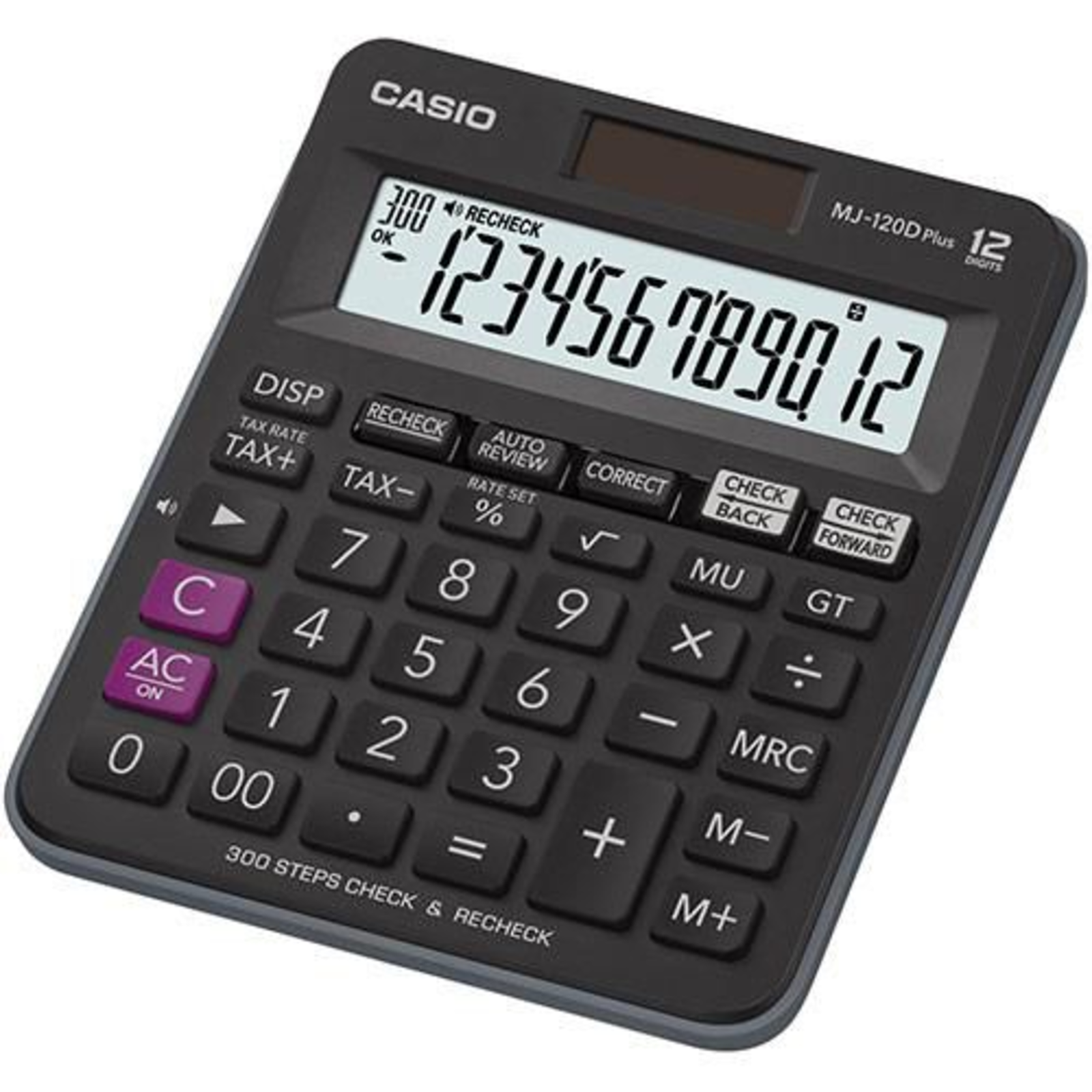 Casio MJ-120DPLUS Desktop Calculator Black Display Digits 12 Solar-powered Battery-powered W X H D