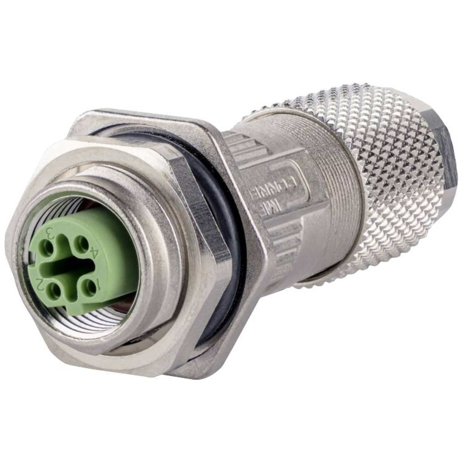 METZ CONNECT M12 Socket D-coded IP67 Field-wireable with Flange