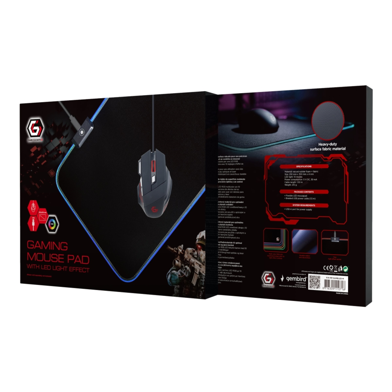 Gembird MP-GAMELED-M Illuminated Mouse Pad