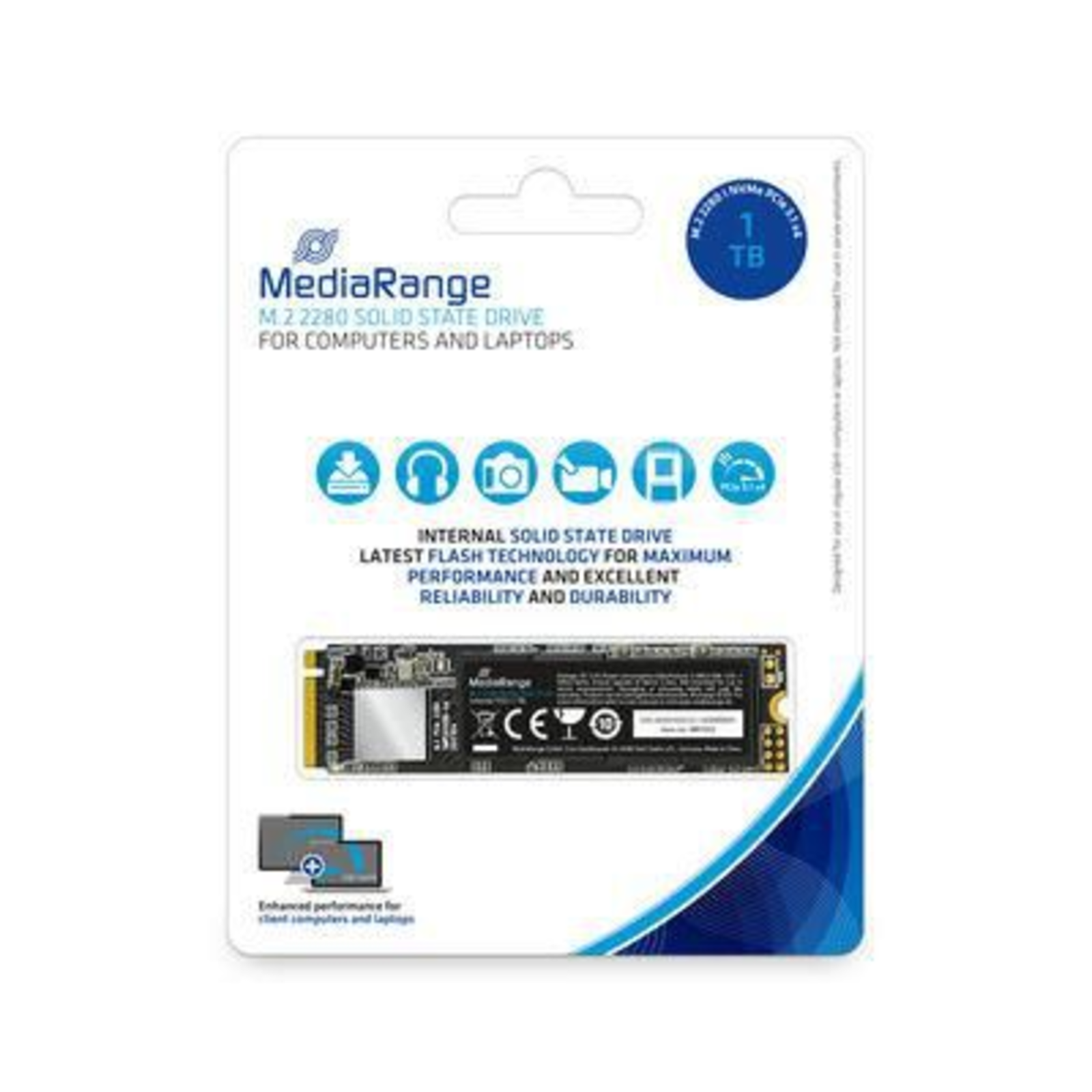 MediaRange MR1033 1TB Black PCie 3.1 X4 20Gb/s NVMe M.2 2280 Internal