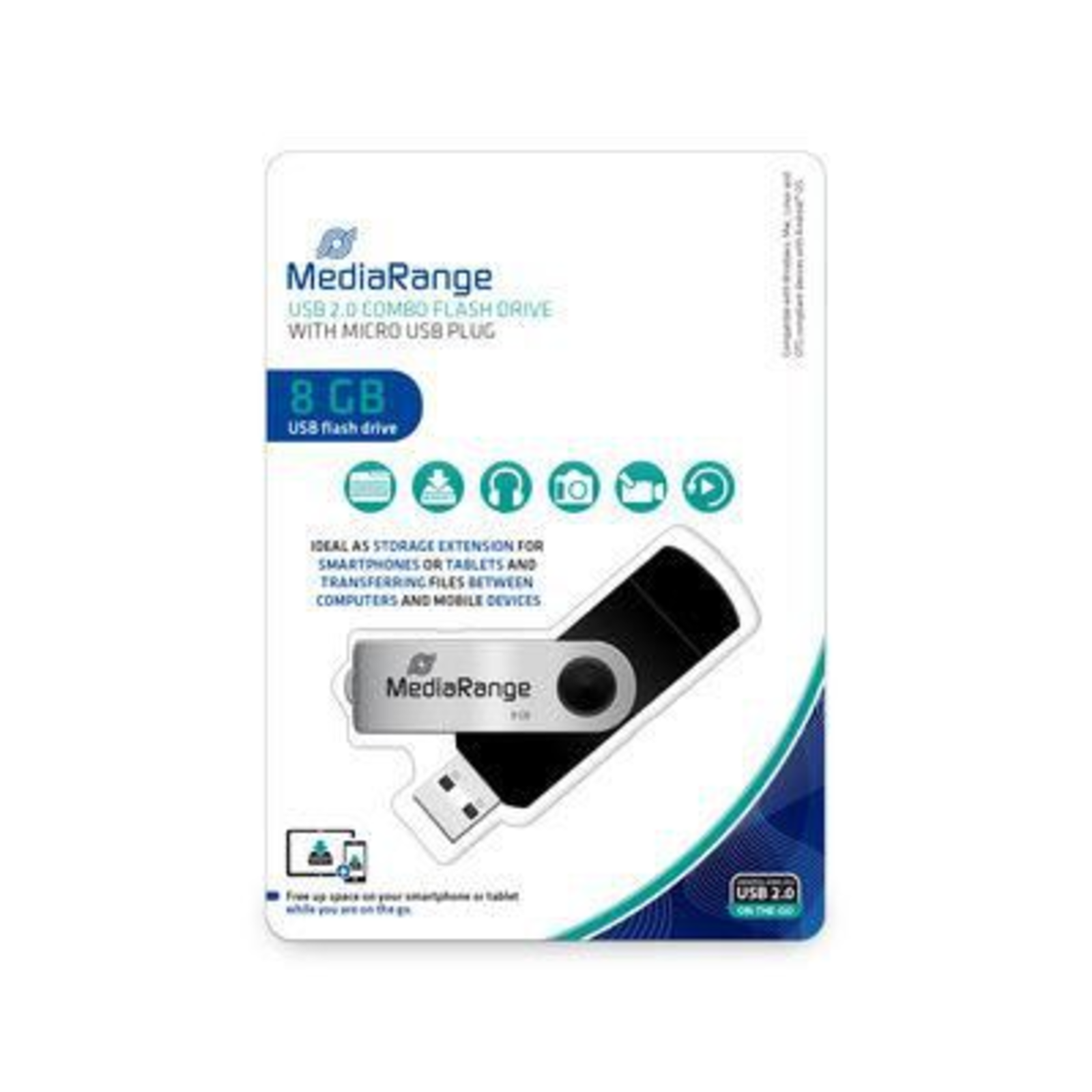 MEDIARANGE USB Stick 8 GB USB Combo with Micro USB Stick 8 GB