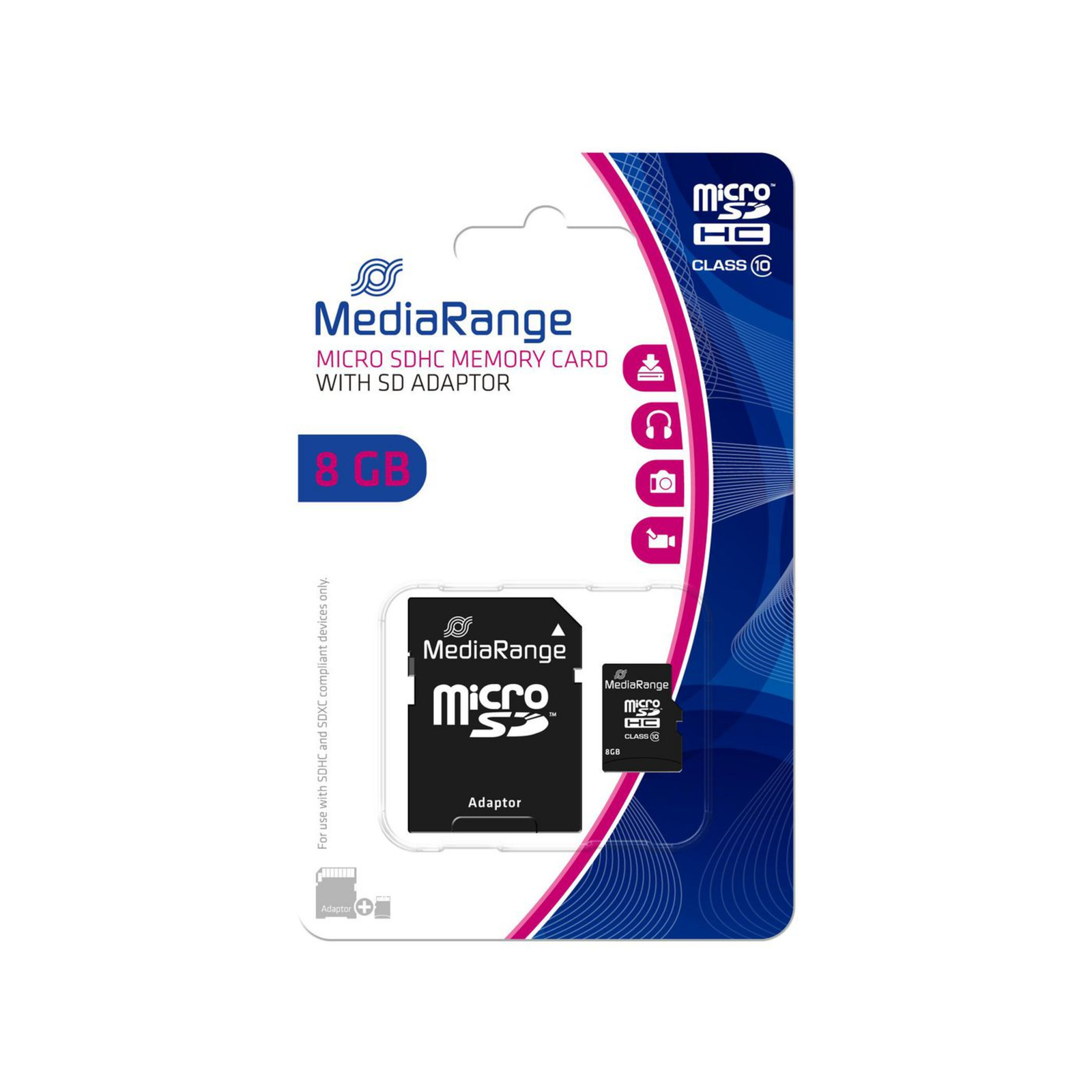 MEDIARANGE Flash Memory Card (microSDHC/SD Adapter Included)