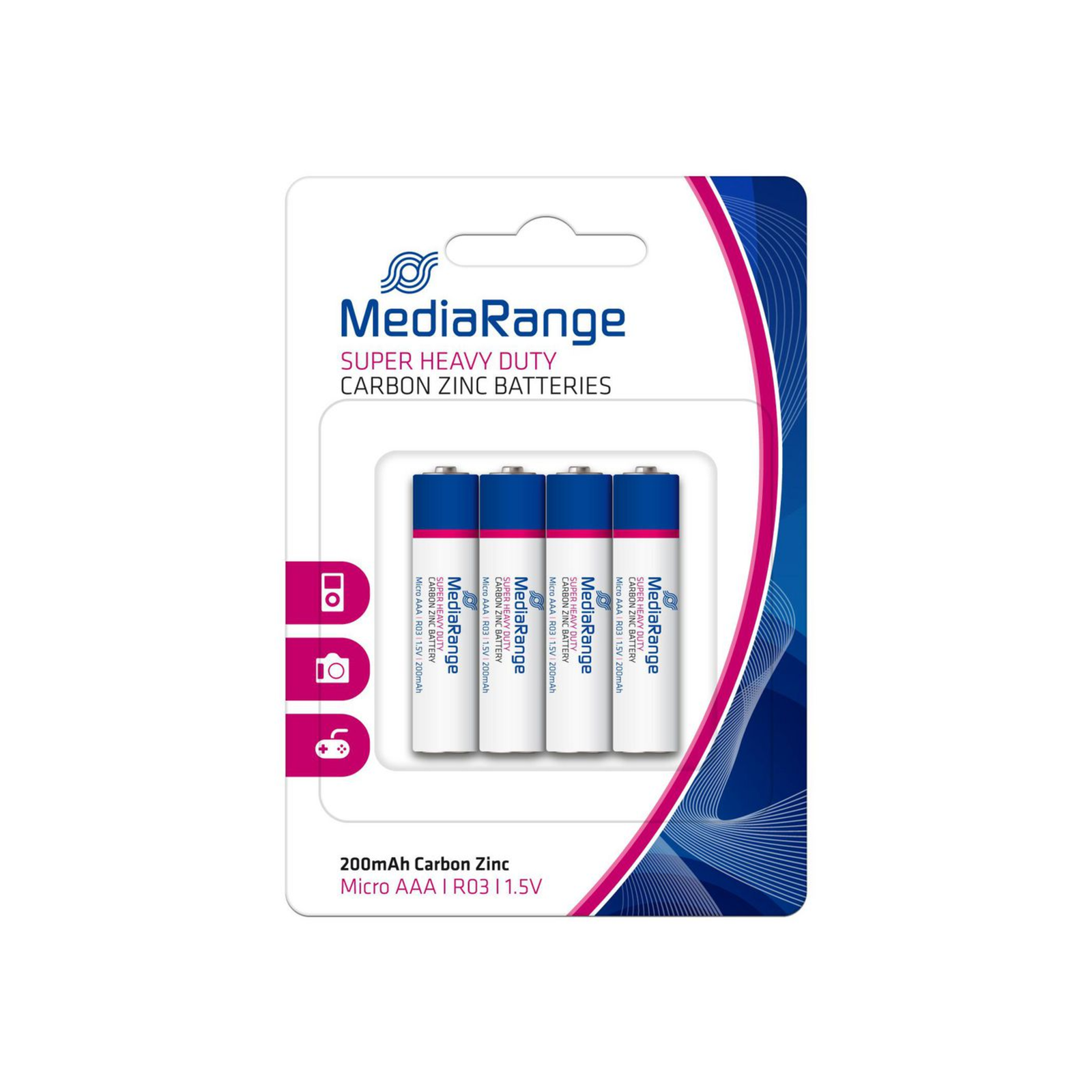 MEDIARANGE Battery 4 X AAA LR03 Carbon Zinc