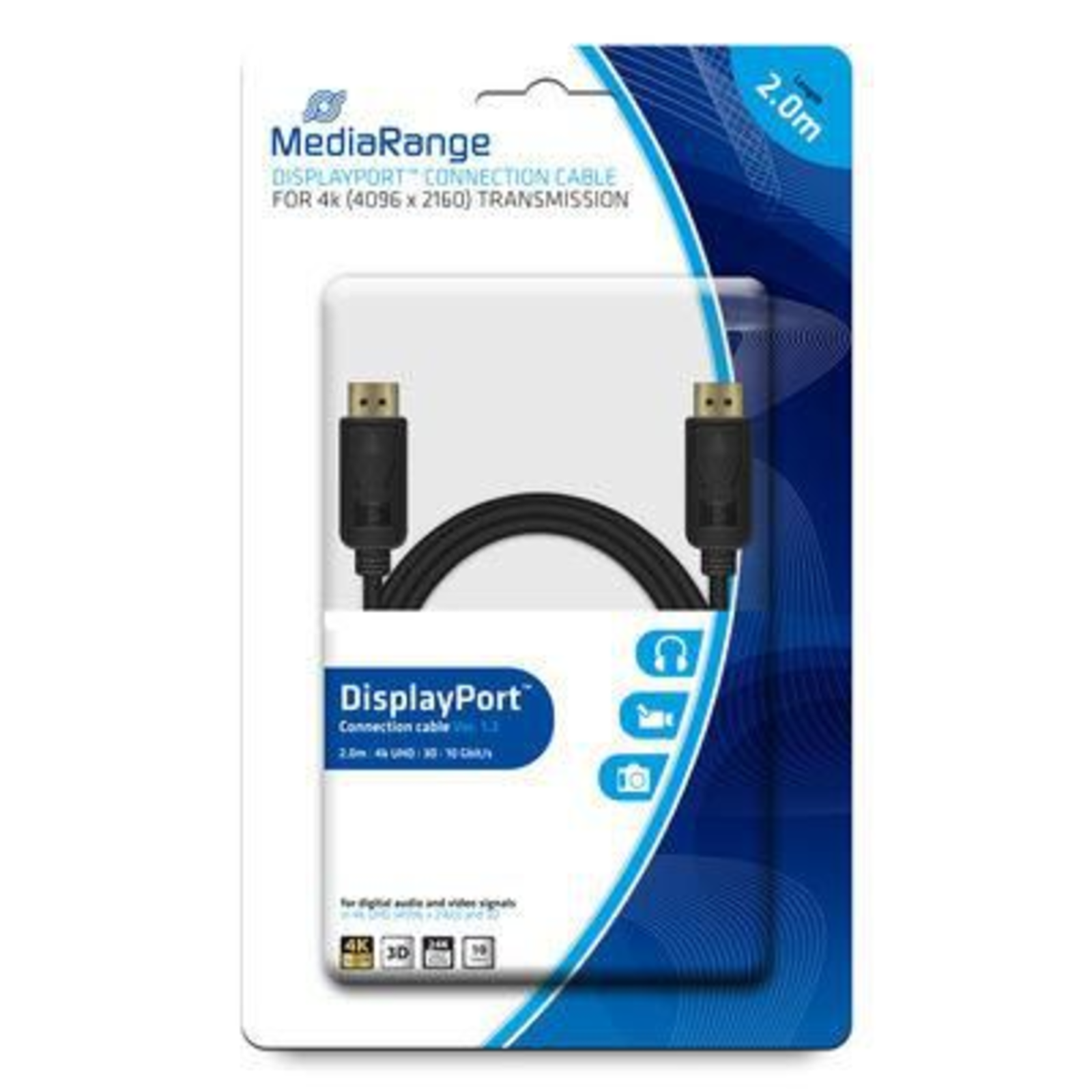 MEDIARANGE MRCS159 2 M DisplayPort DisplayPort Male Male gold