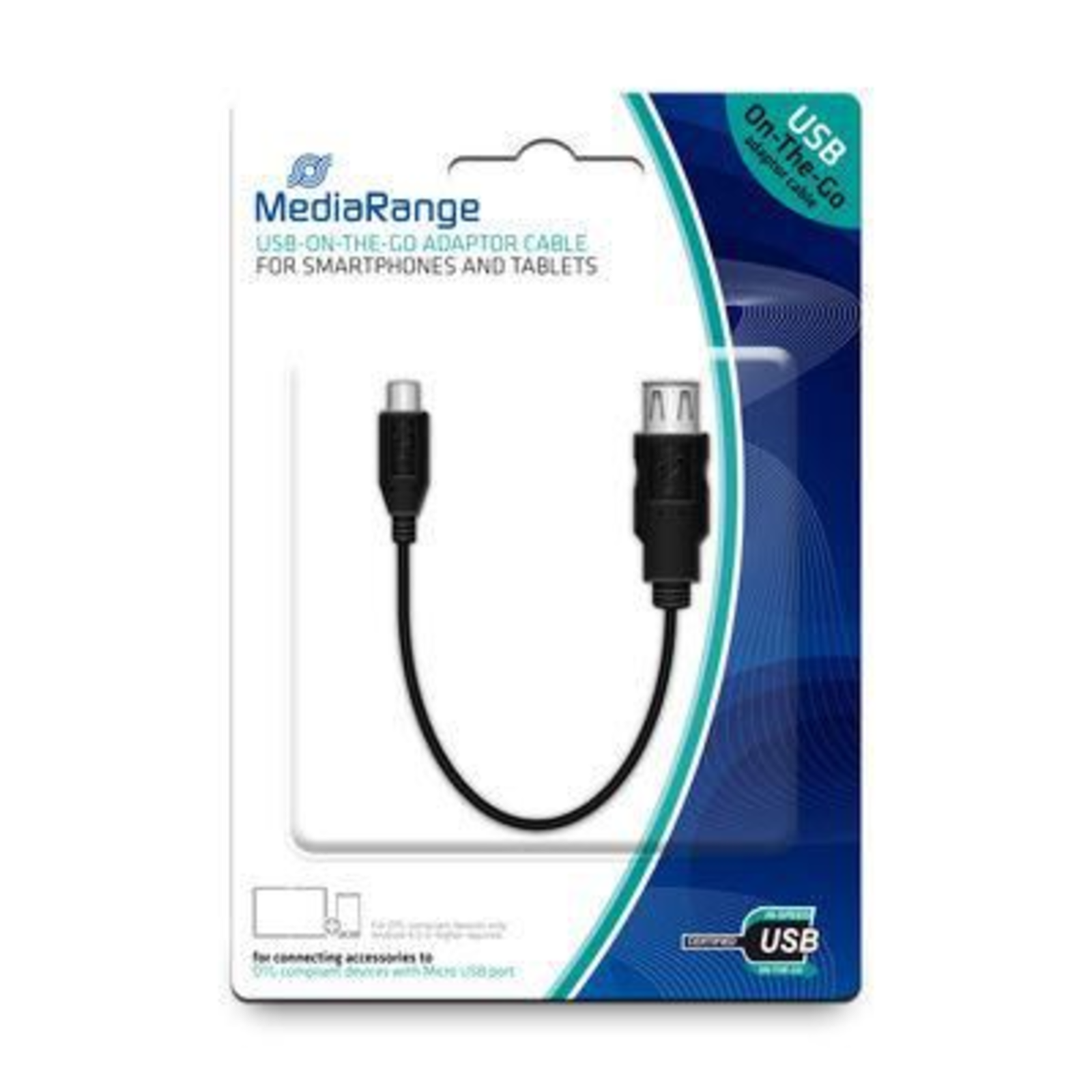 MEDIARANGE MRCS168 0.2 M Micro USB B USB A USB 2.0 Male/Female Black