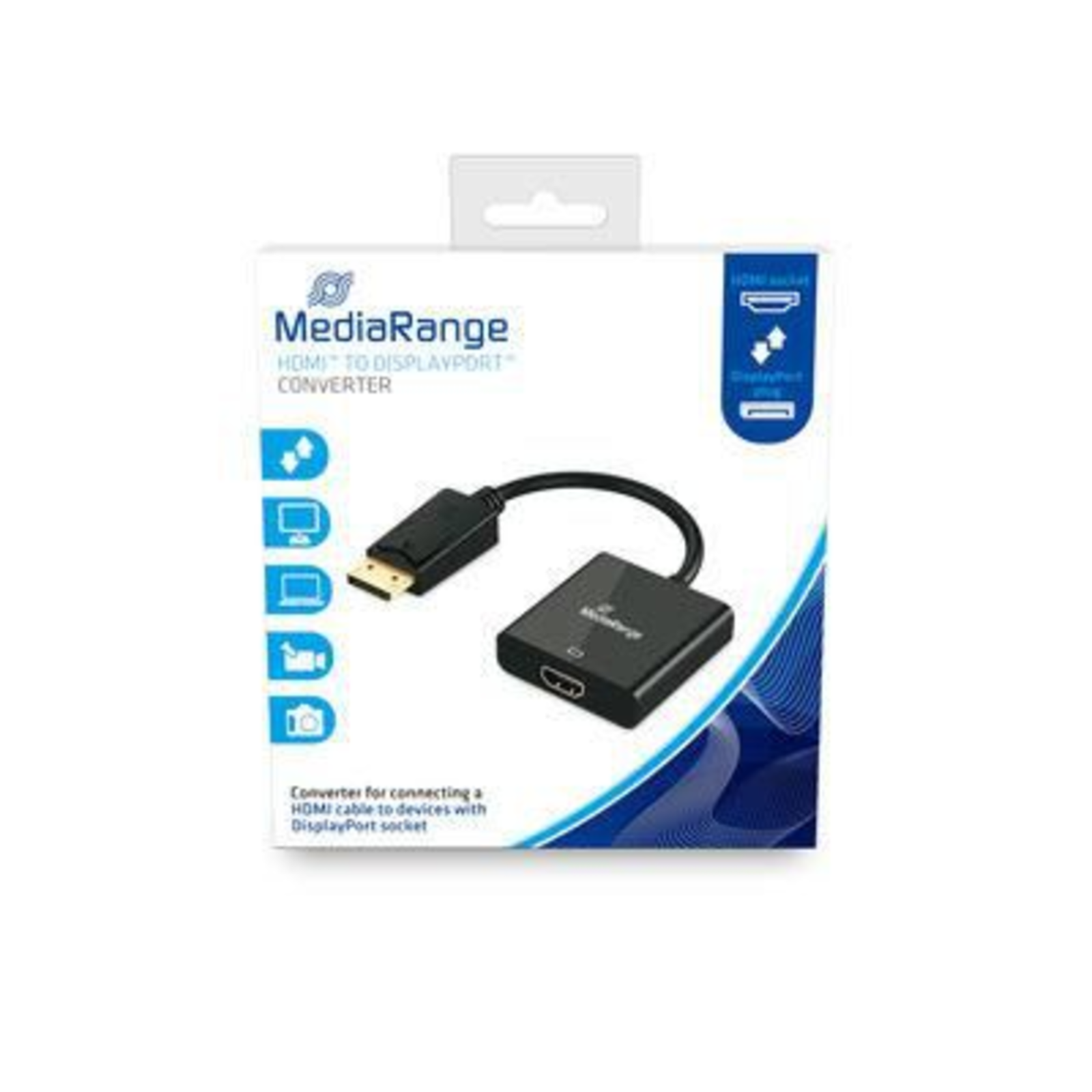 MEDIARANGE MRCS175 0.15 M HDMI Type A (Standard) DisplayPort Male Female Straight