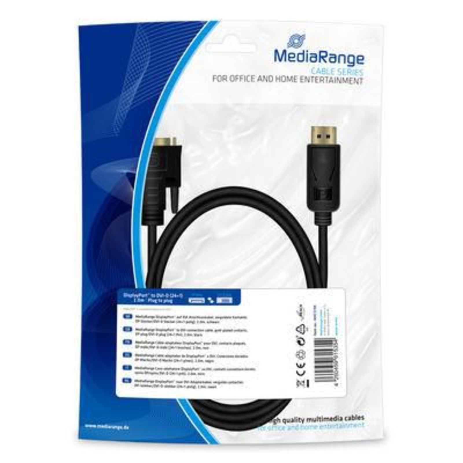 MEDIARANGE MRCS199 2 M DisplayPort DVI Male Male Straight