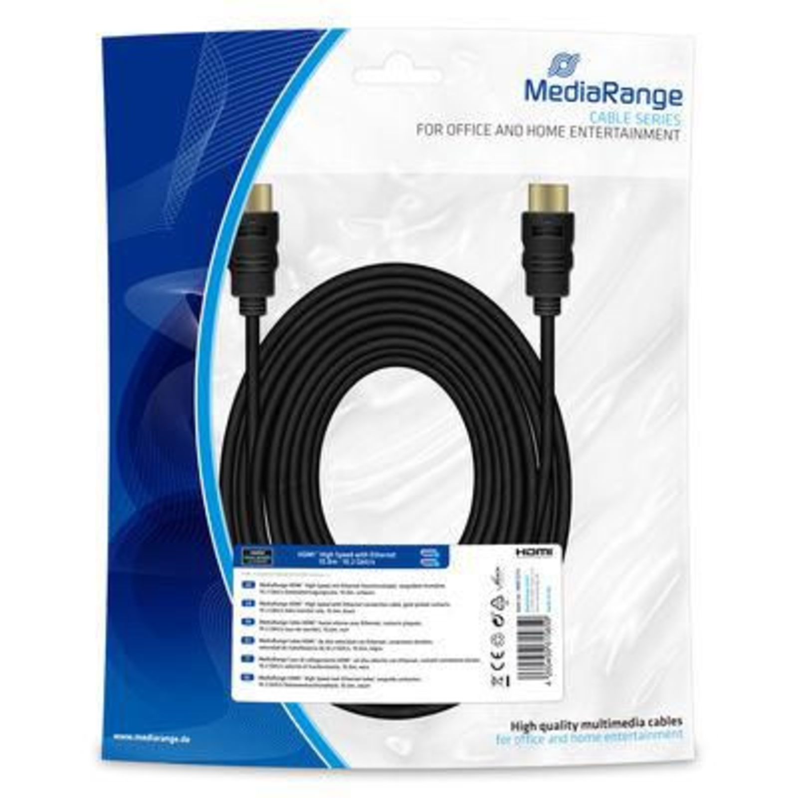 MediaRange HDMI High Speed Ethernet Connection Cable 10Gibts 10m
