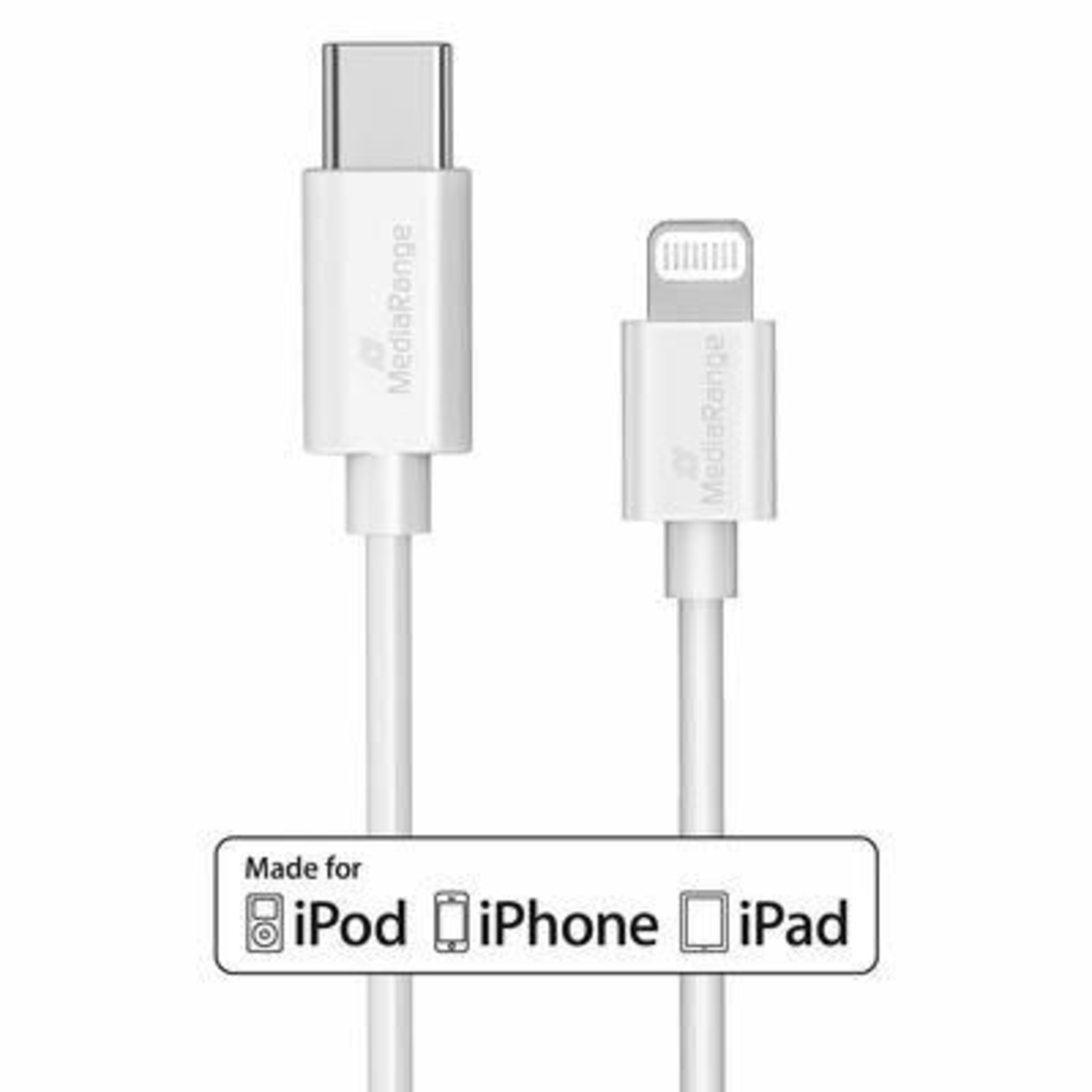 MEDIARANGE Charging And Data Cable USB-C to Lightning 1 M White Cable Digital/data