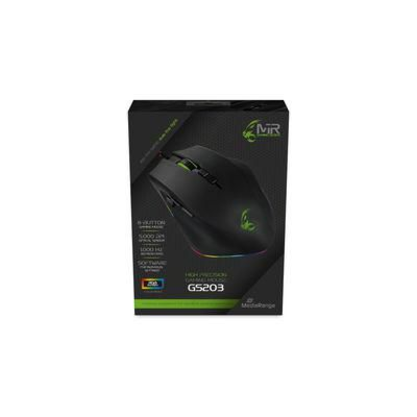 MEDIARANGE MRGS203 Right-handed Optical USB Type-A 5000 DPI Black